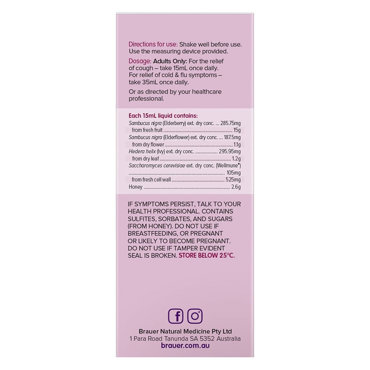 Thumbnail Brauer Sambucus Black Elderberry Cold & Flu Forte for Adults 200ml