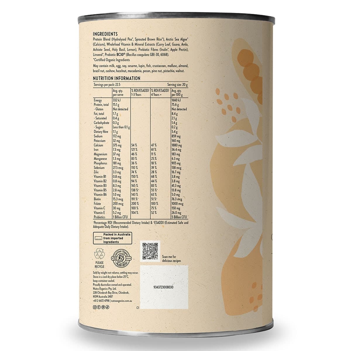 Thumbnail Nutra Naturals Thriving Family Protein Powder Unflavoured 450g