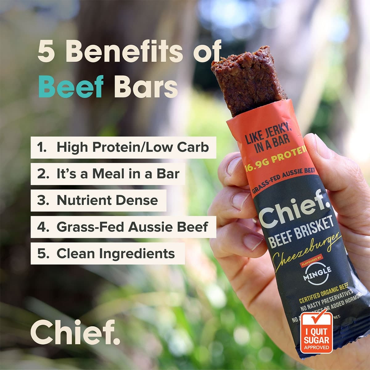 Thumbnail Chief Nutrition Beef Brisket Cheeseburger Bar 40g