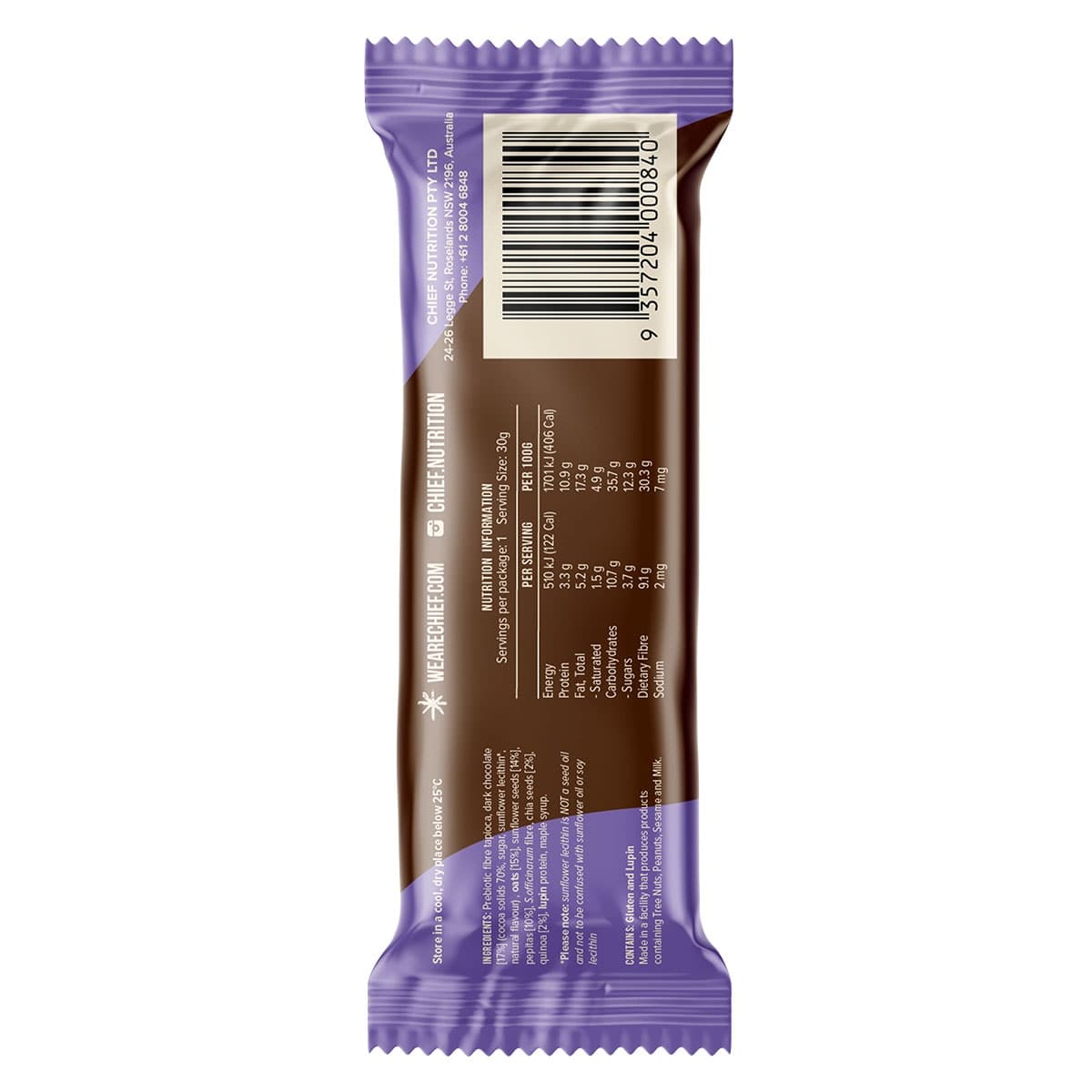Thumbnail Chief Nutrition Thankful Bar Choc Chia 30g