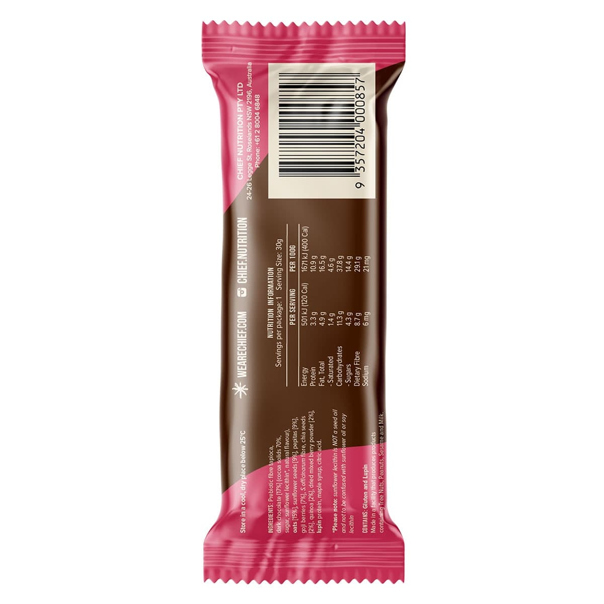 Thumbnail Chief Nutrition Thankful Bar Choc Berry 30g