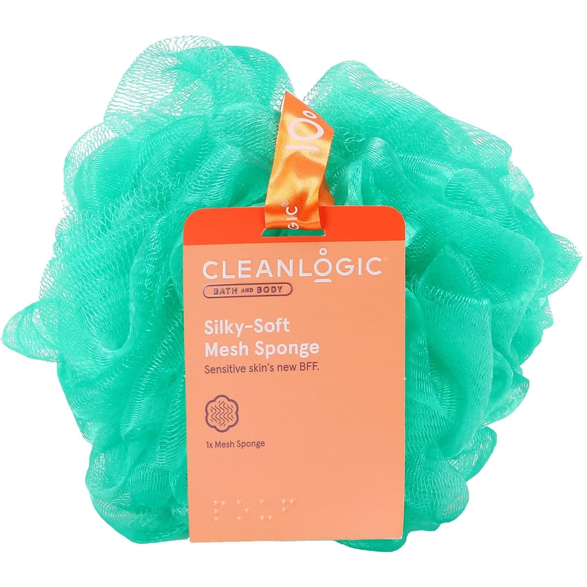 Thumbnail Cleanlogic Bath & Body Silky-Soft Mesh Sponge 1 Pack Assorted Colours