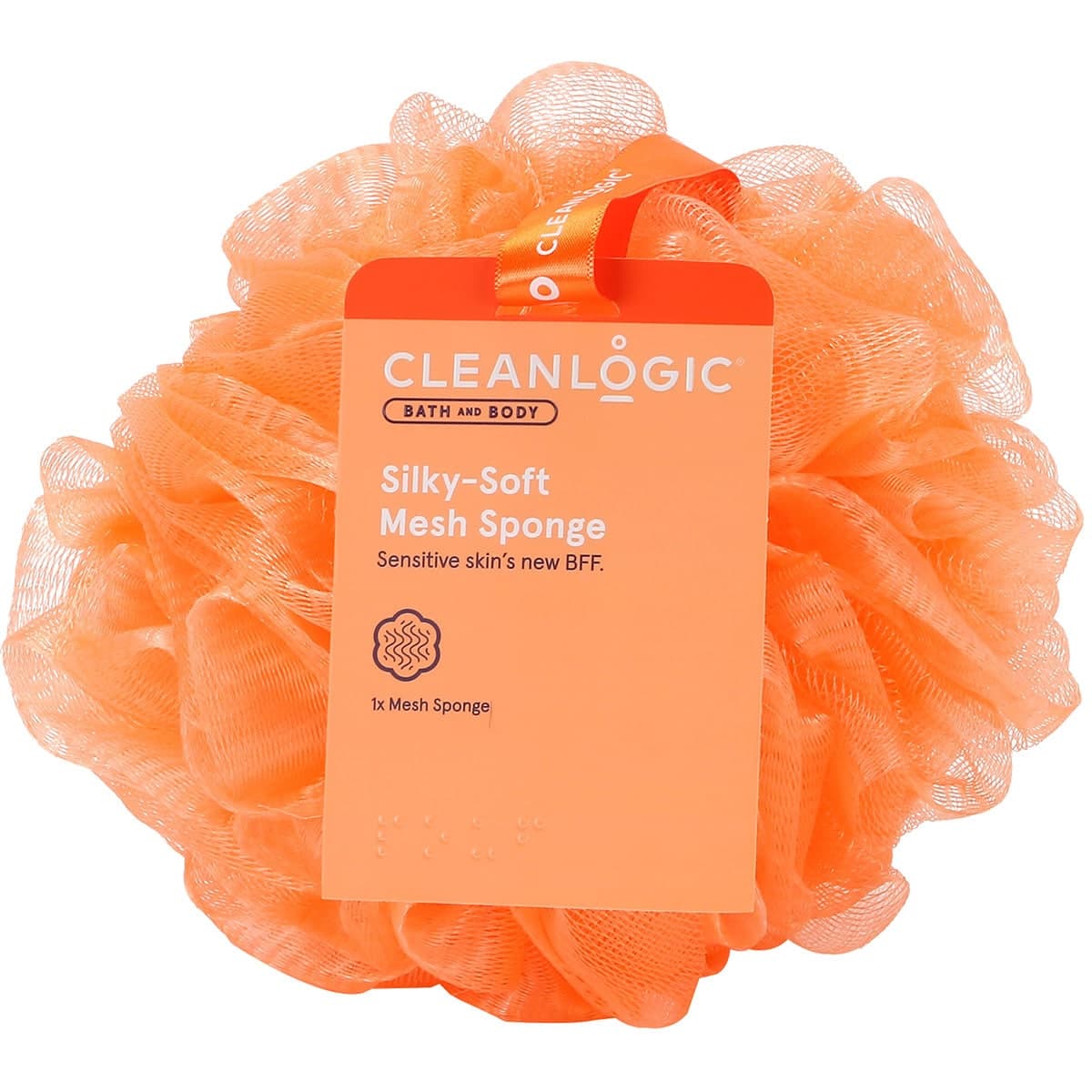 Thumbnail Cleanlogic Bath & Body Silky-Soft Mesh Sponge 1 Pack Assorted Colours