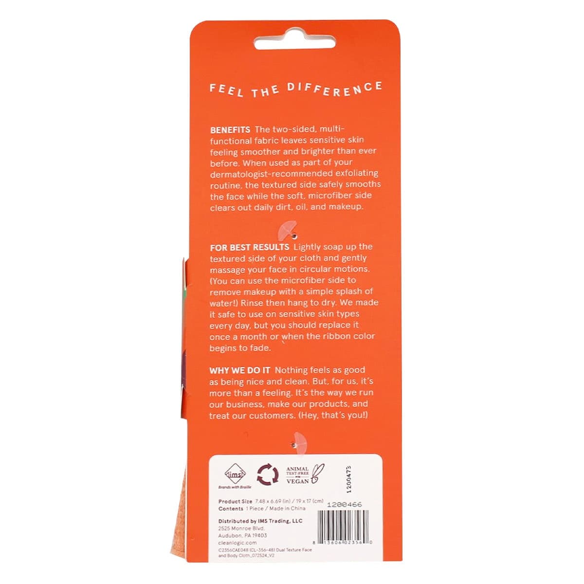 Thumbnail Cleanlogic Sensitive Skin Dual-Texture Face Cloth 1 Pack Assorted Colours