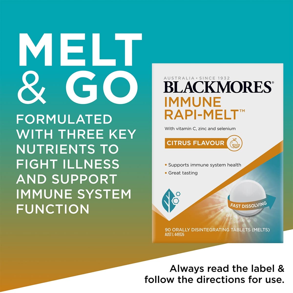 Thumbnail Blackmores Immune Rapi-Melt 90 Tablets