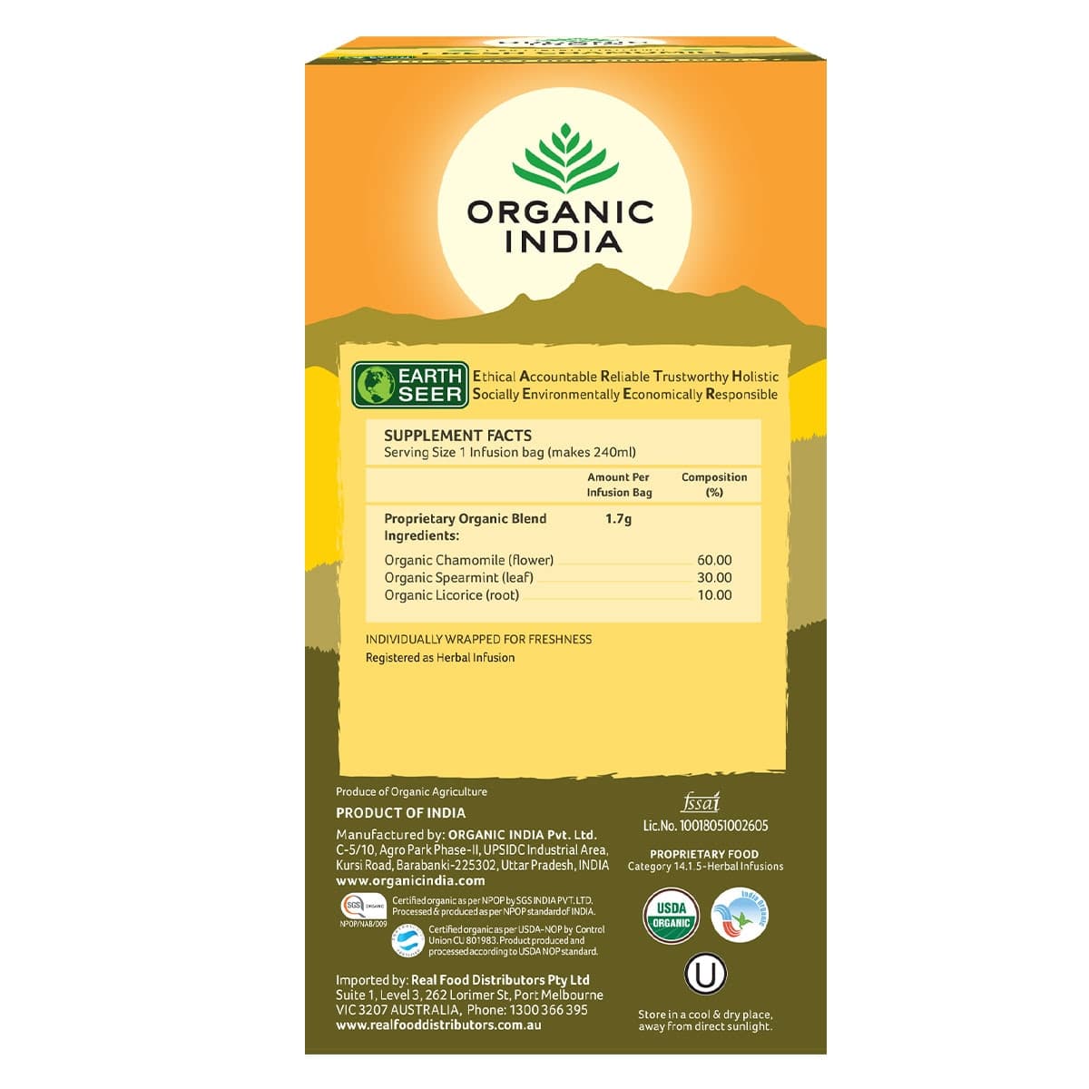 Thumbnail Organic India Fresh Chamomile Tea Bags 25 Pack