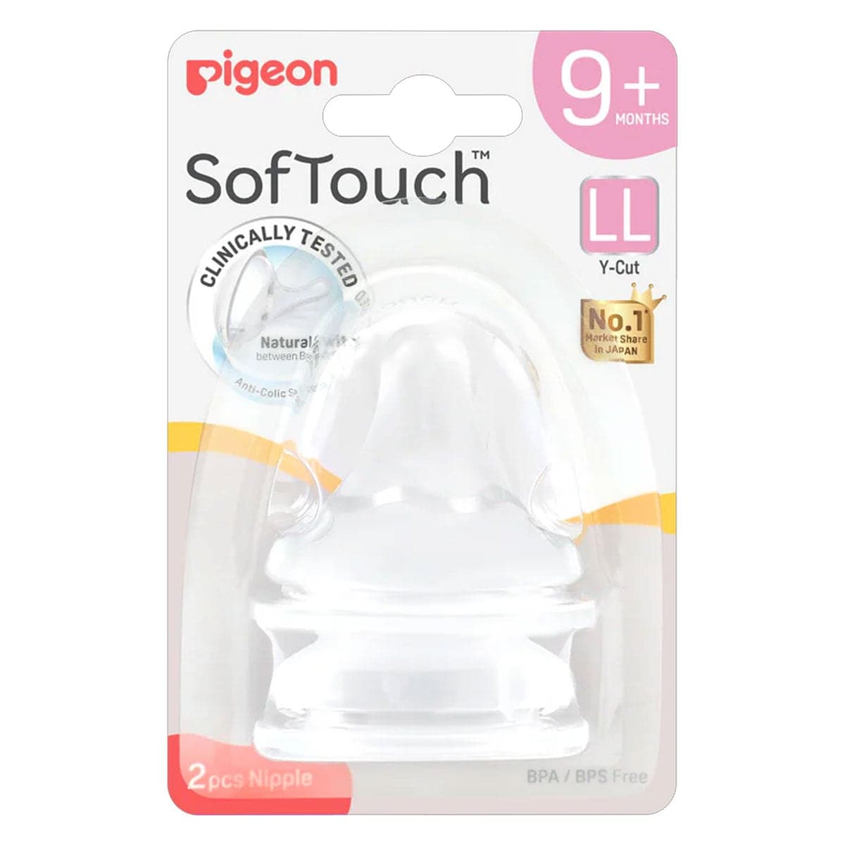 Thumbnail Pigeon SofTouch Teat (LL) 2 Pack
