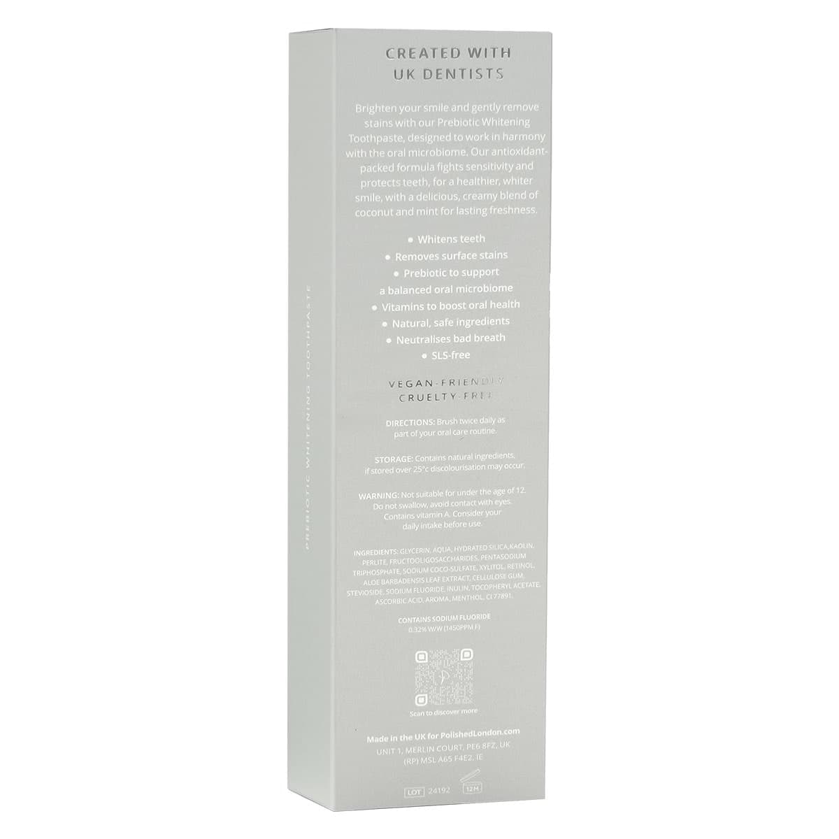 Thumbnail Polished London Prebiotic Whitening Toothpaste Coconut Cream & Mint 75ml