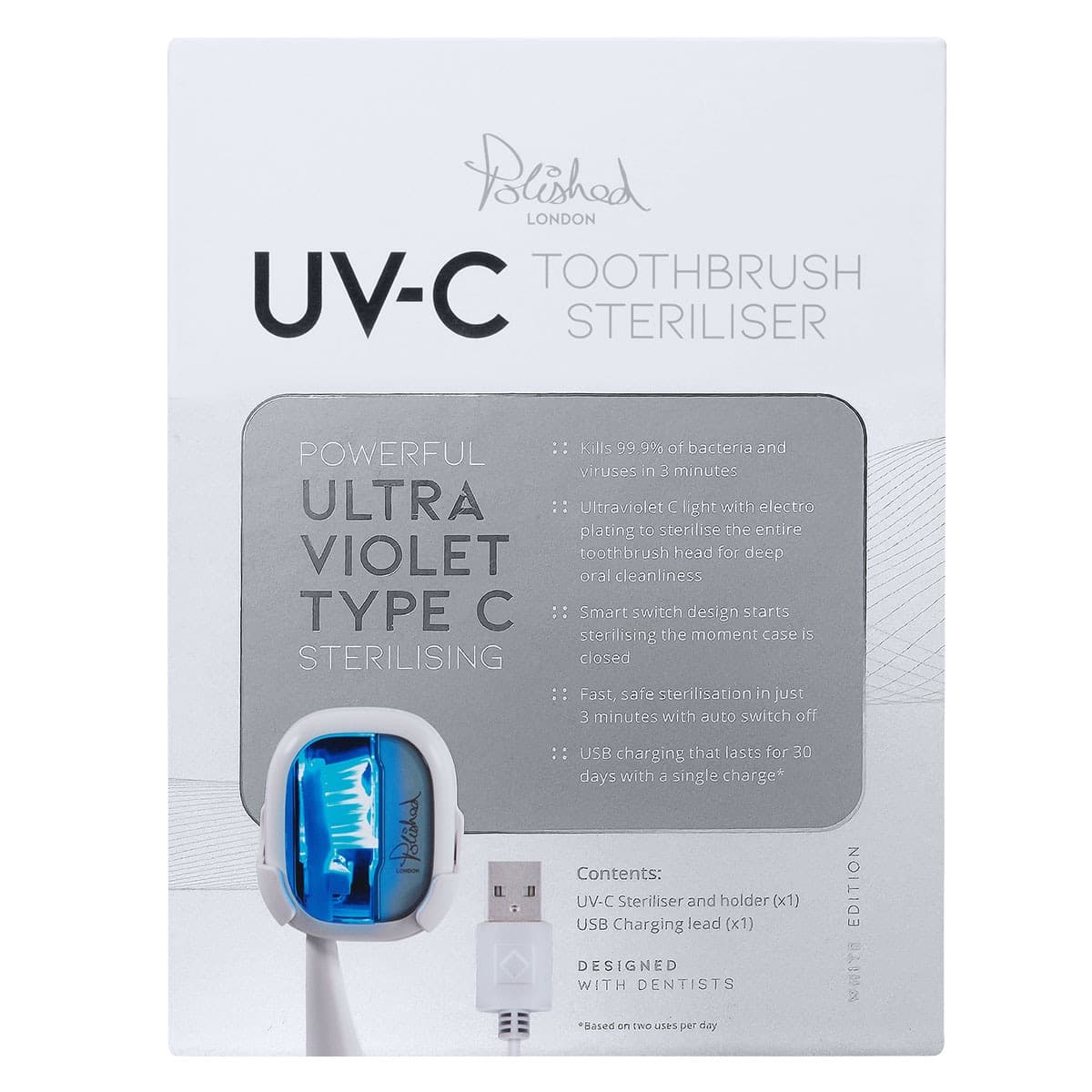 Thumbnail Polished London UVC Toothbrush Steriliser - White