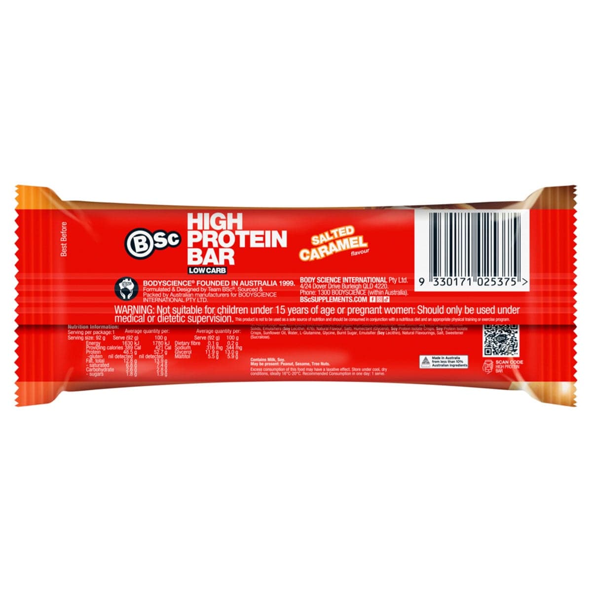 Thumbnail BSc High Protein Low Carb Bar Salted Caramel Box 12 x 92g