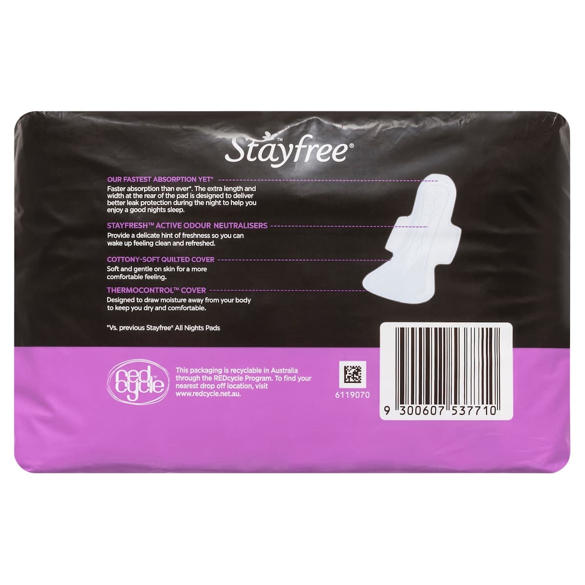 Thumbnail Stayfree All Night Pads with Wings 10 Pack
