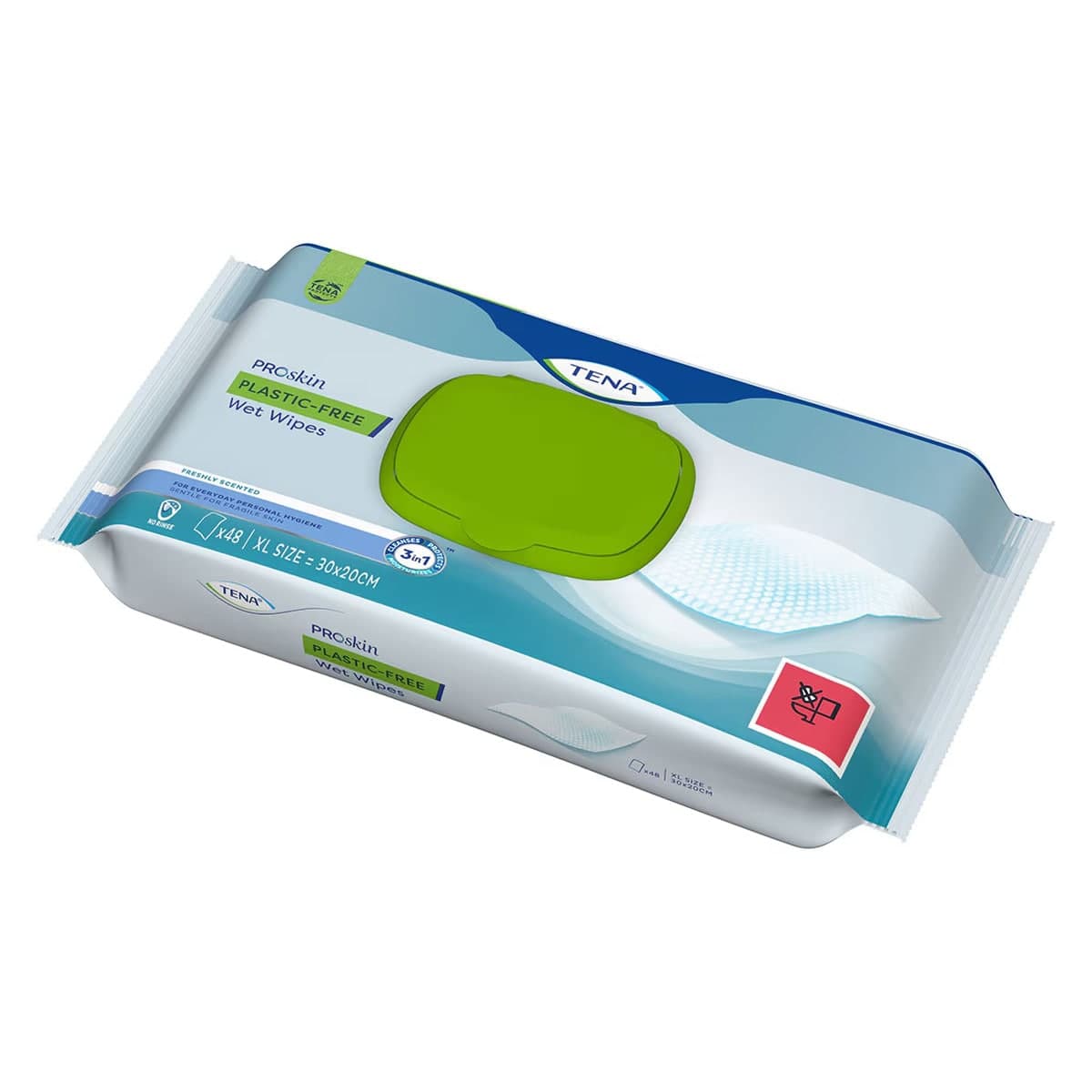Thumbnail Tena PROskin Plastic Free Wet Wipes 48 Pack