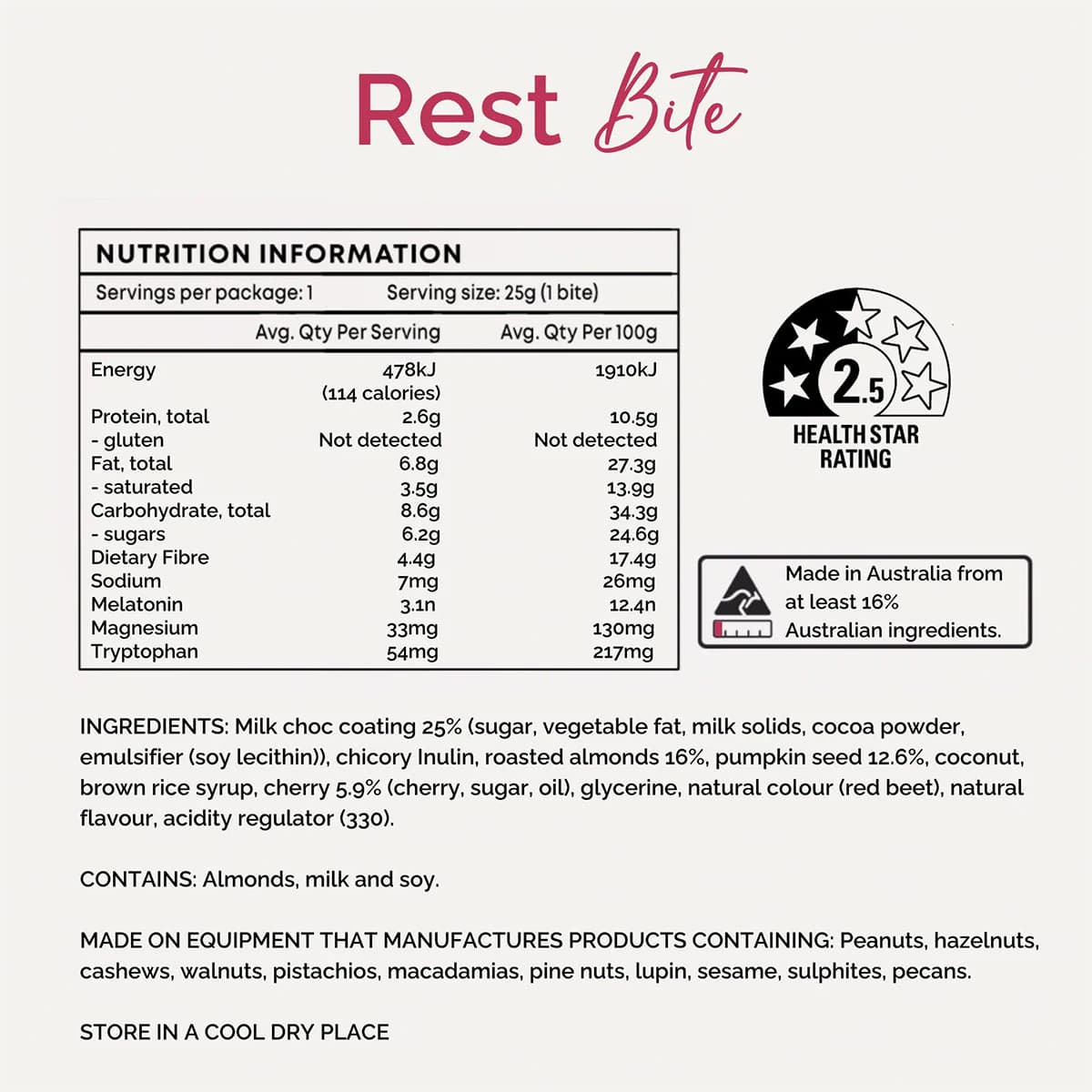 Thumbnail The Mood Food Company Restful Cherry Chocolate Bars 16 x 25g