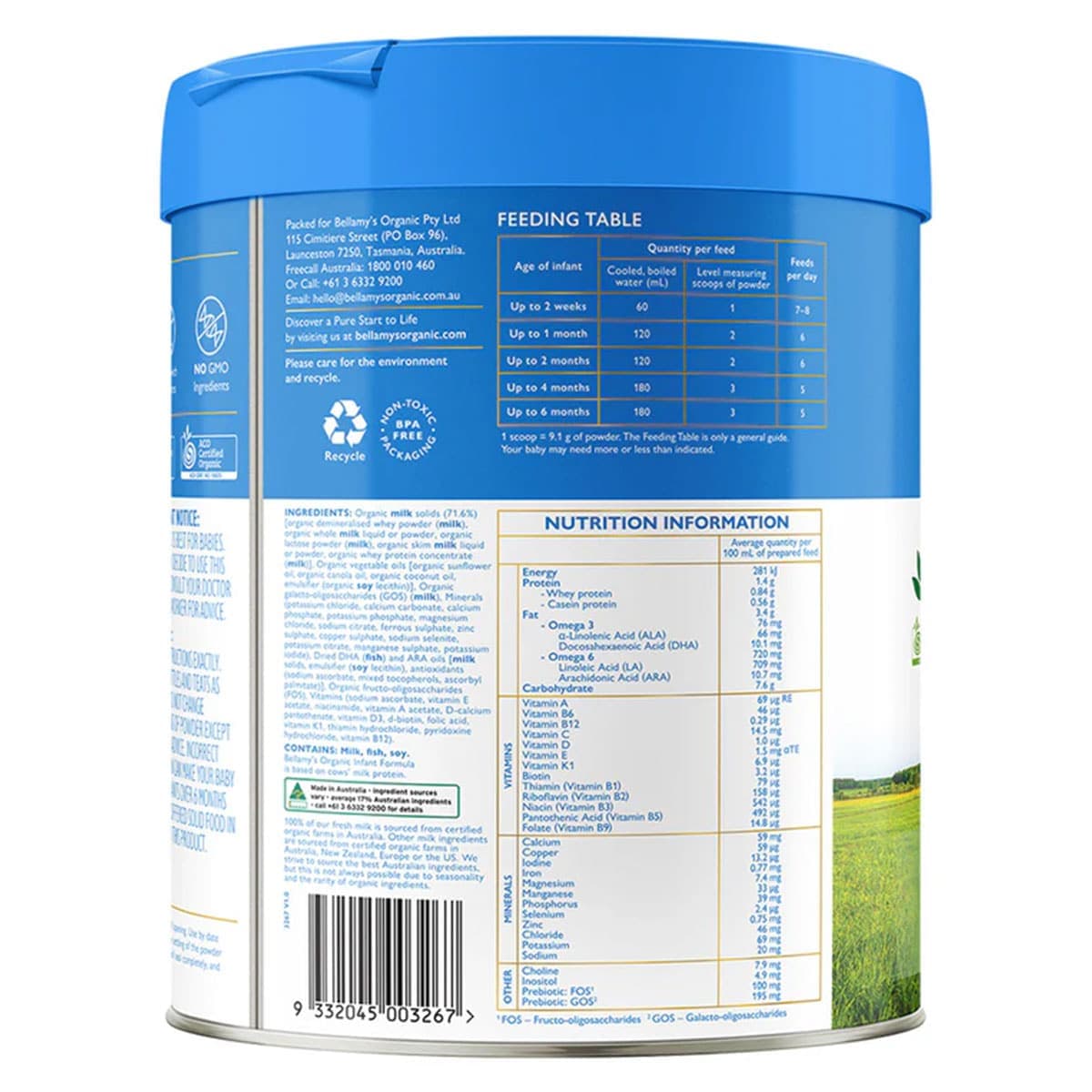 Thumbnail Bellamys Organic Step 1 Infant Formula 0 - 6 Months 800g