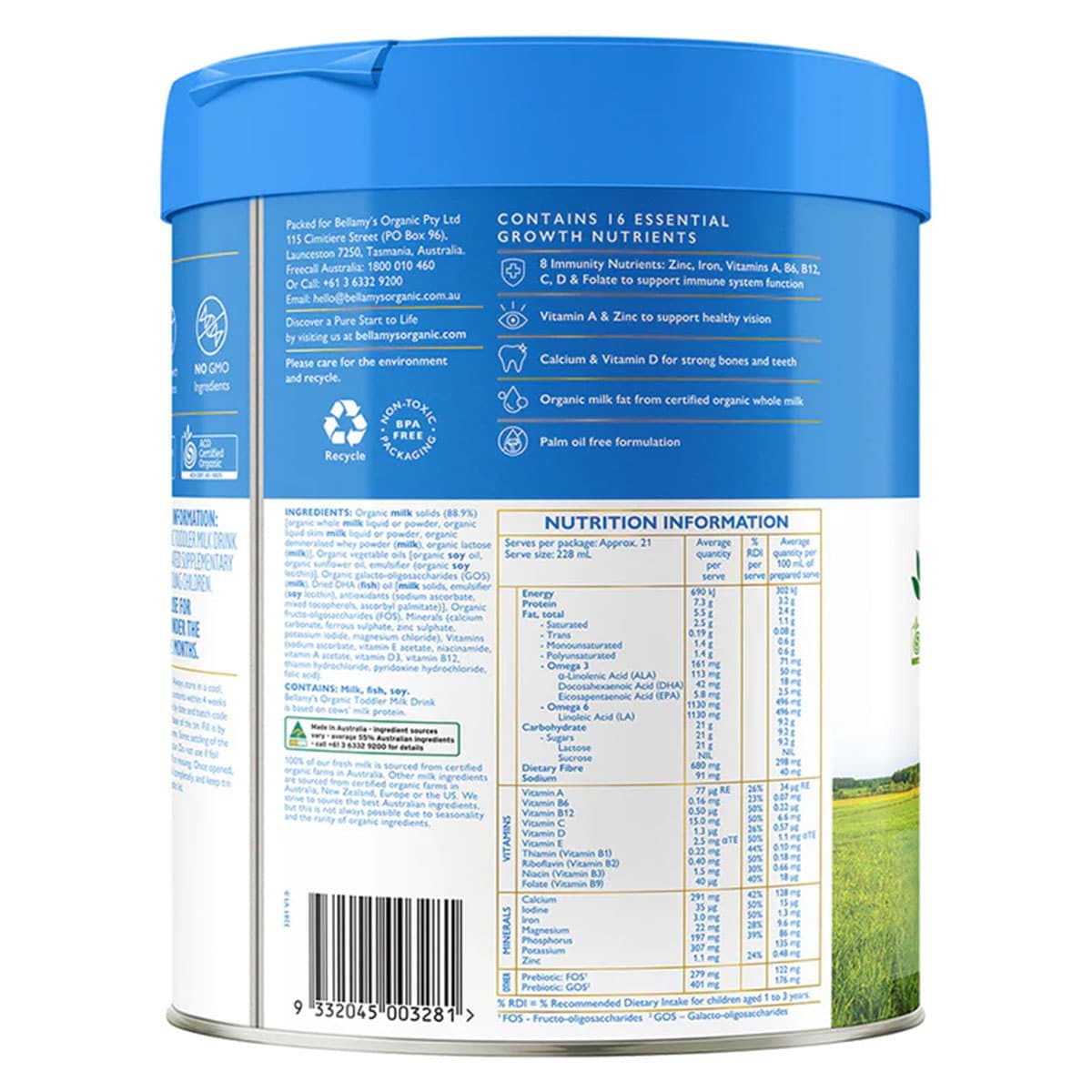 Thumbnail Bellamys Organic Step 3 Toddler Milk Drink Formula 12 Months+ 800g