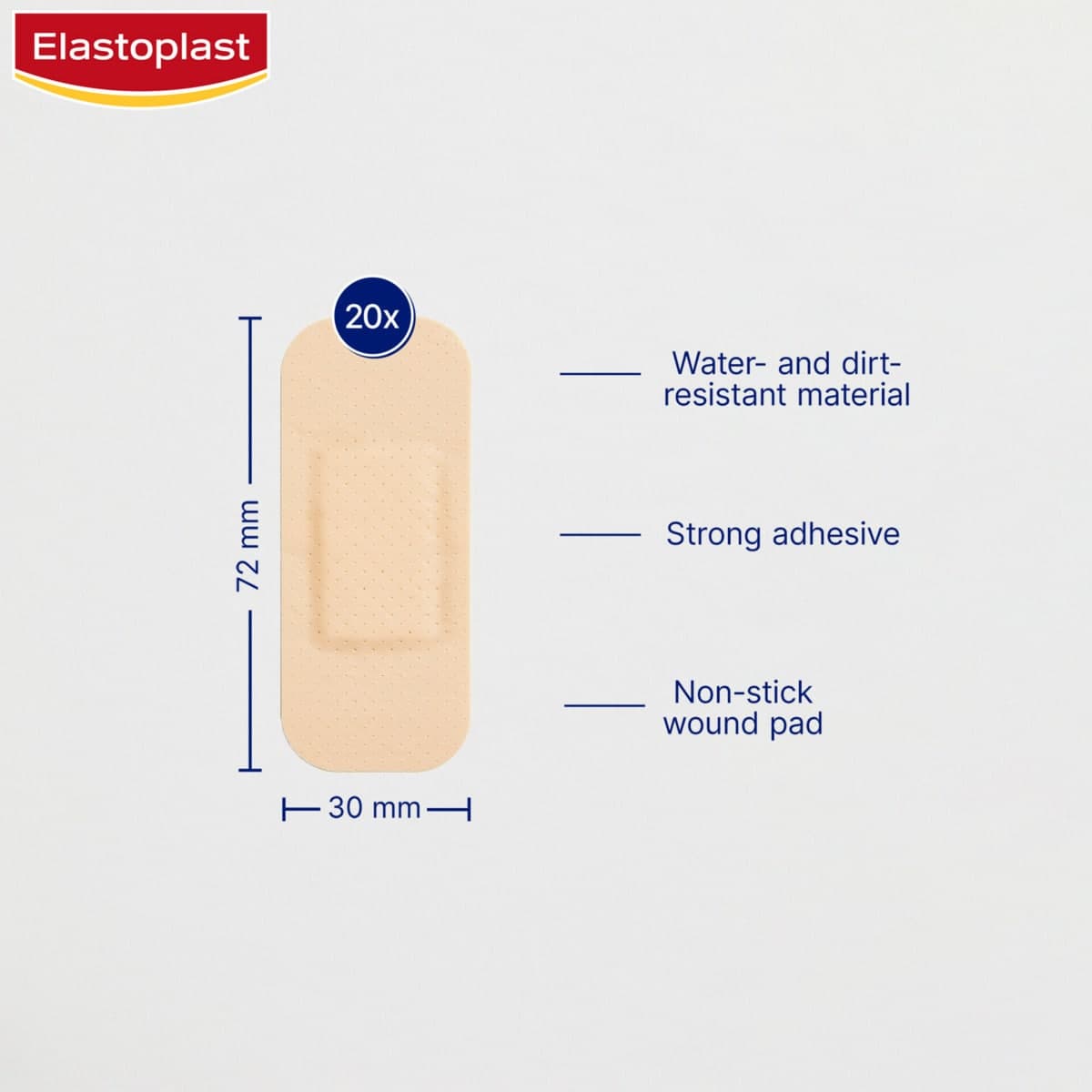 Thumbnail Elastoplast Plastic Extra Wide Plasters 20 Pack