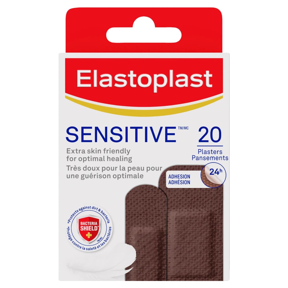 Thumbnail Elastoplast Sensitive Dark Skin Tone Plasters 20 Pack