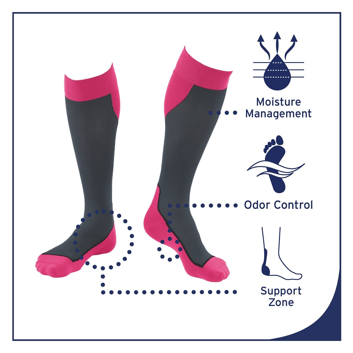 Thumbnail Jobst Sport Compression Socks Unisex 15-20 mmHg Pink M