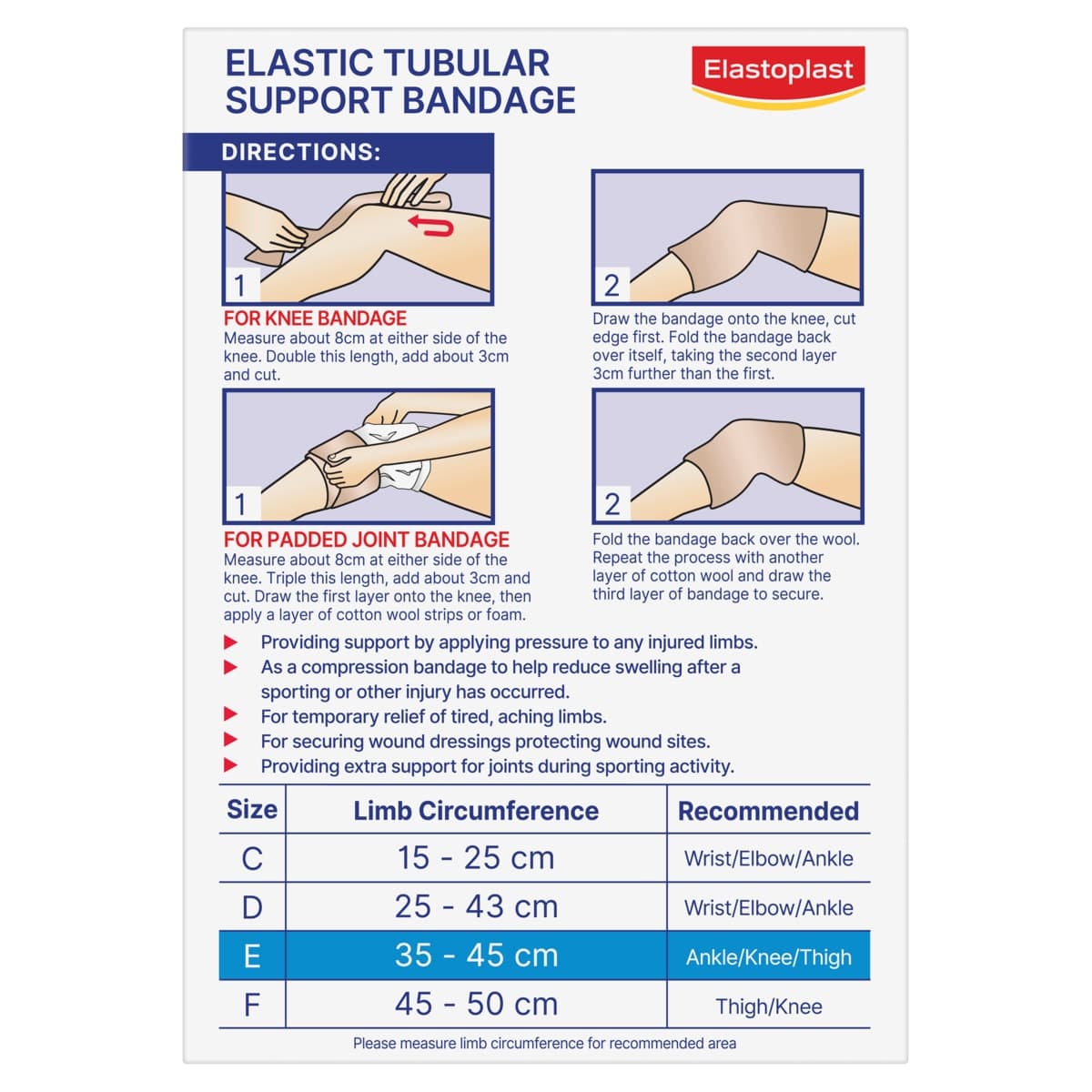 Thumbnail Elastoplast Elastic Tubular Support Bandage Size E 1m