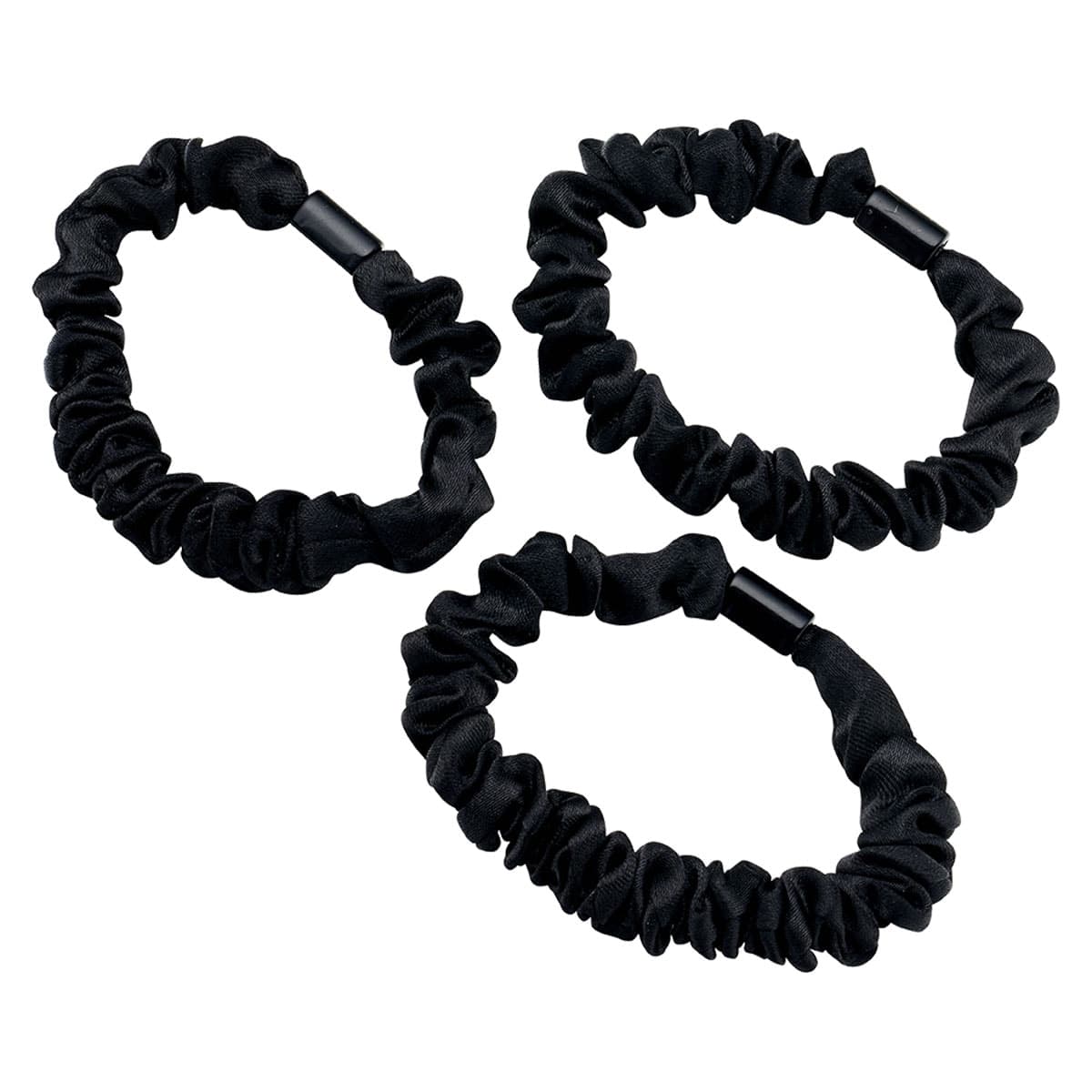 Thumbnail Bodytools Satin Scrunchies Black Small 3 Pack