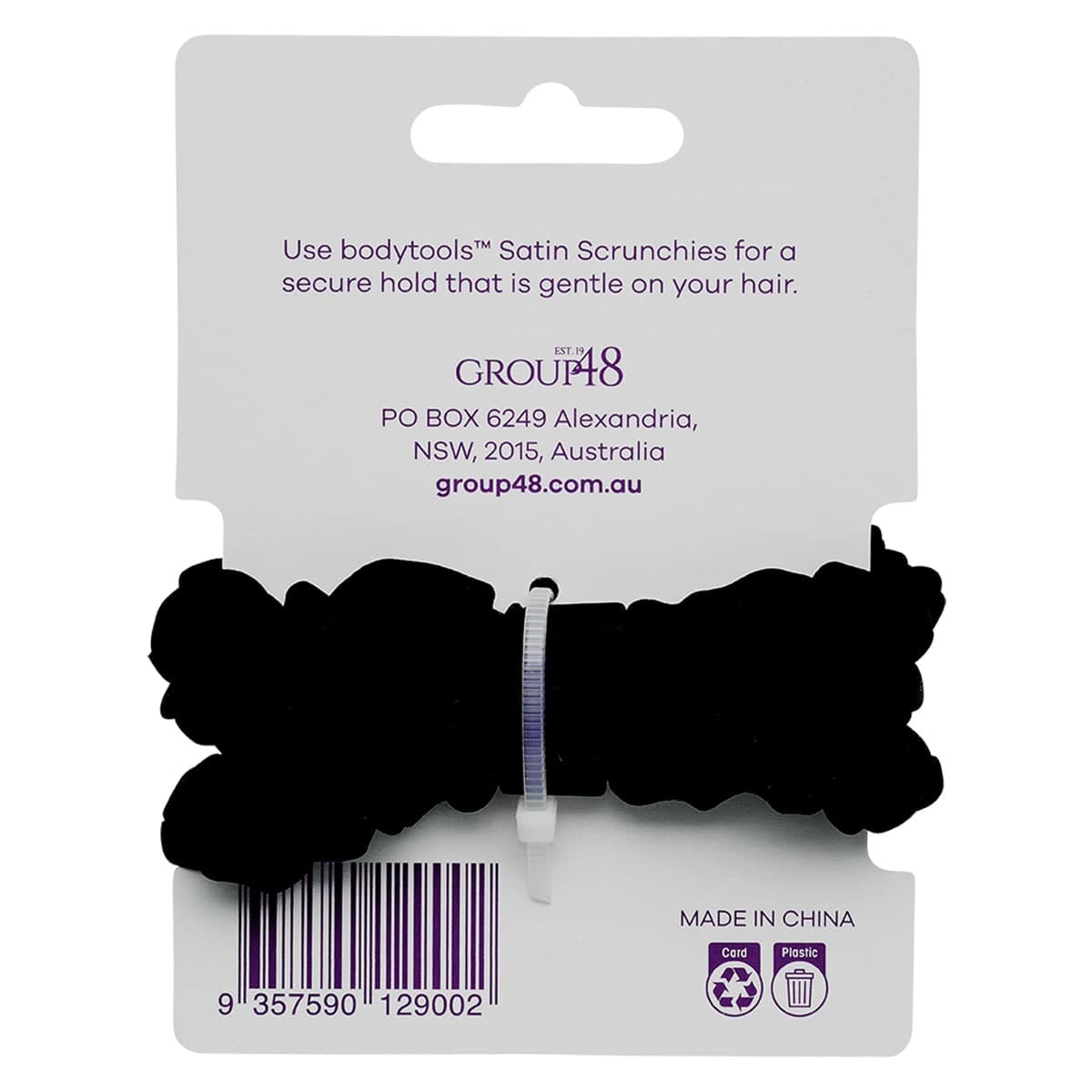 Thumbnail Bodytools Satin Scrunchies Black Small 3 Pack