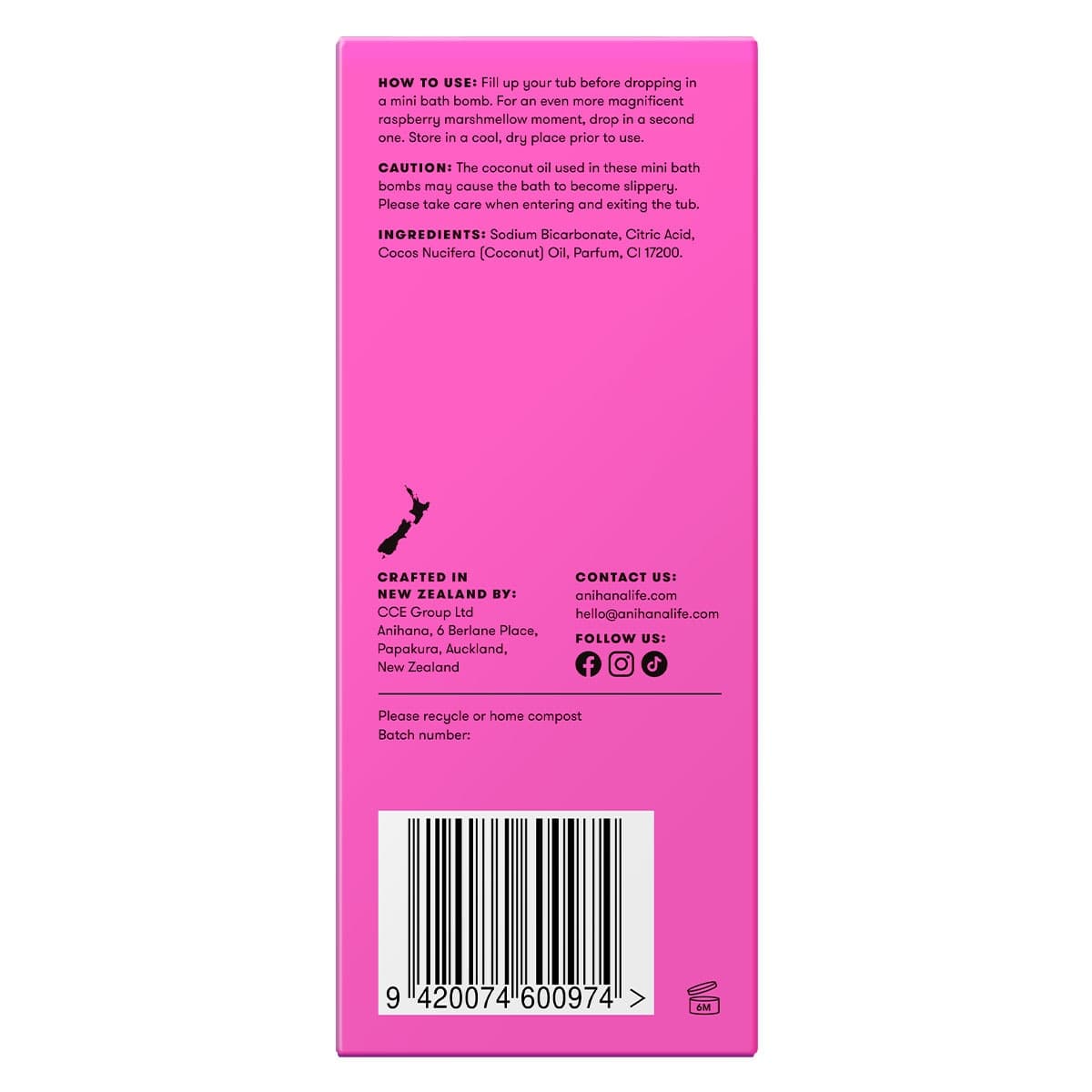 Thumbnail Anihana Mini Bath Bombs Raspberry Marshmellow 5 Pack