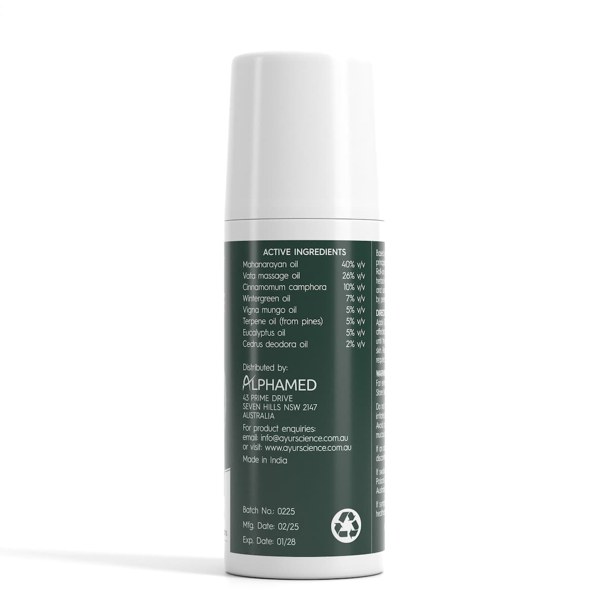 Thumbnail AyurScience De-Ache Roll-On Massage Oil 75ml