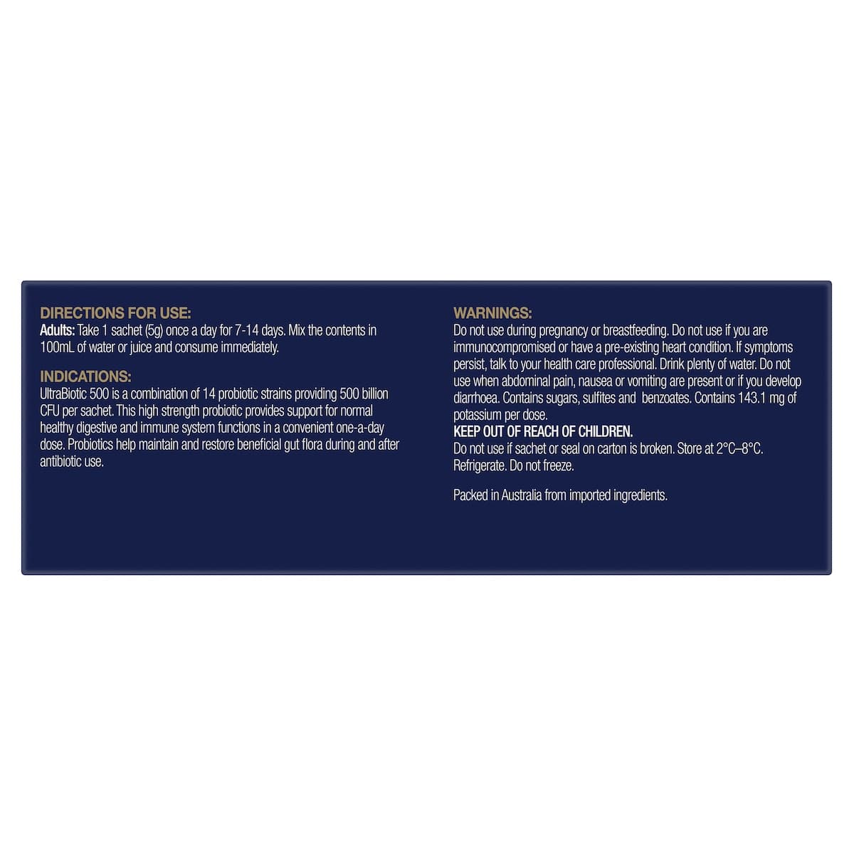 Thumbnail BioCeuticals UltraBiotic 500 - 7 x 5g Sachets
