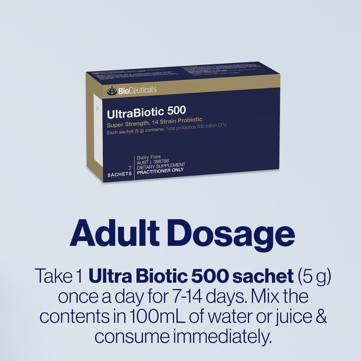 Thumbnail BioCeuticals UltraBiotic 500 - 7 x 5g Sachets