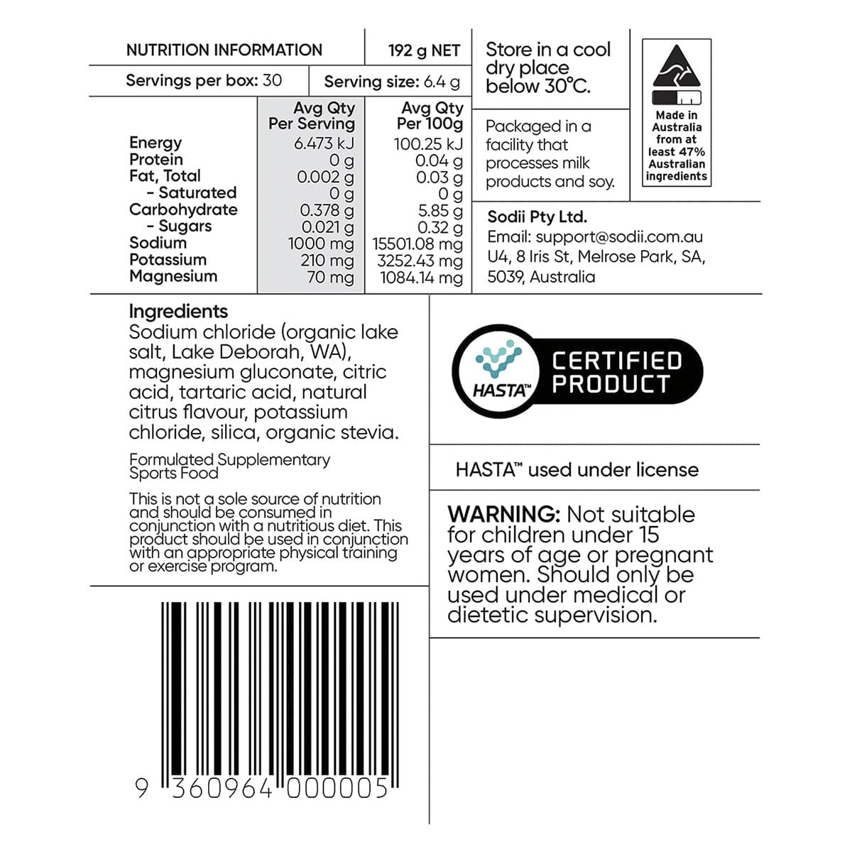 Thumbnail Sodii Everyday Hydration Salts Salty Citrus 30 Sachets