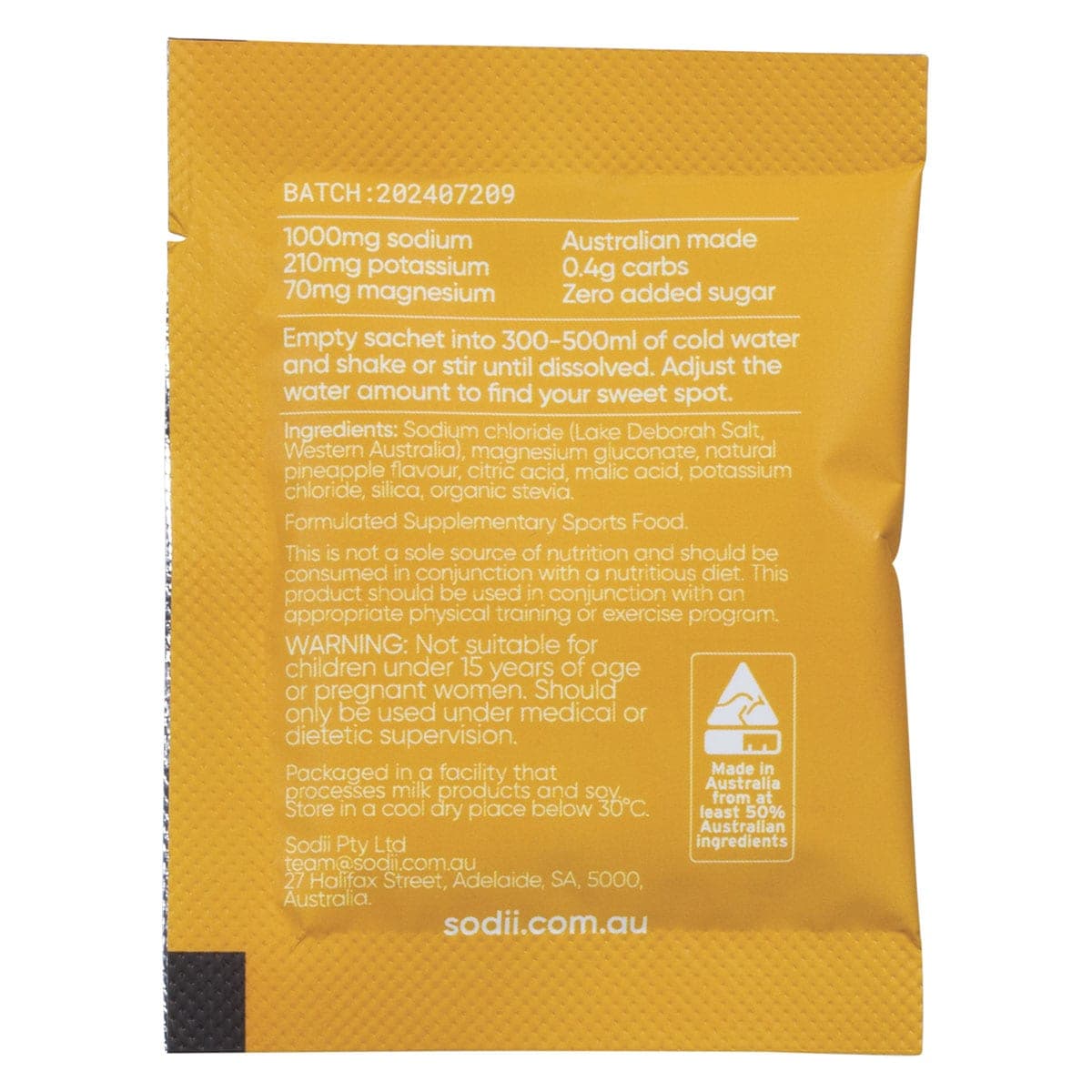 Thumbnail Sodii Everyday Hydration Salts Salty Pineapple 30 Sachets
