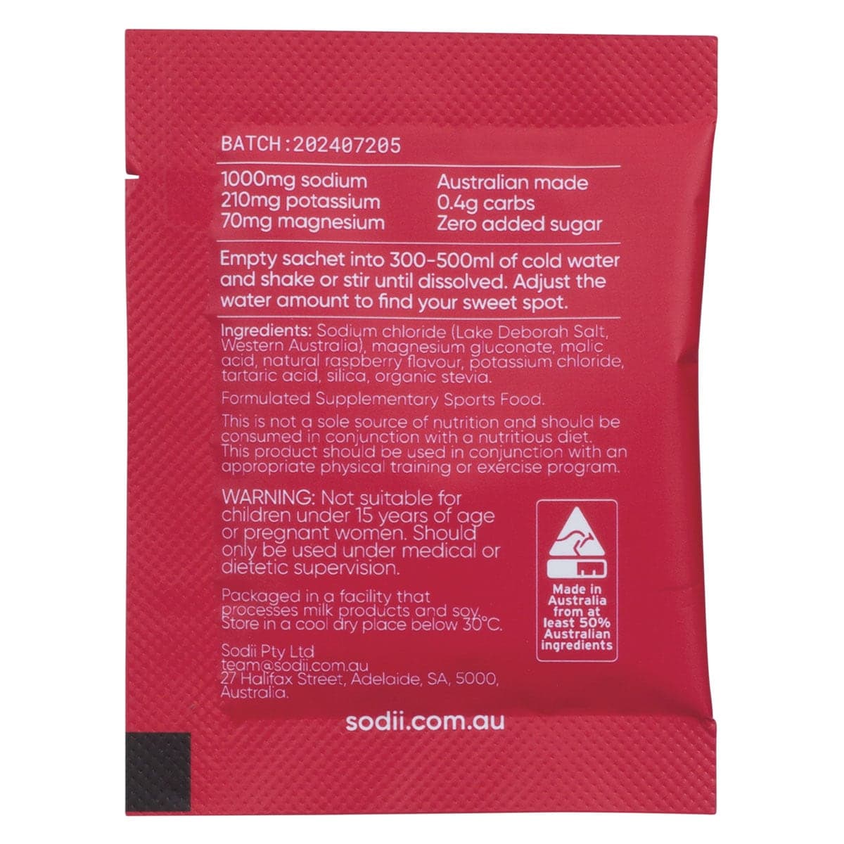 Thumbnail Sodii Everyday Hydration Salts Salty Raspberry 30 Sachets