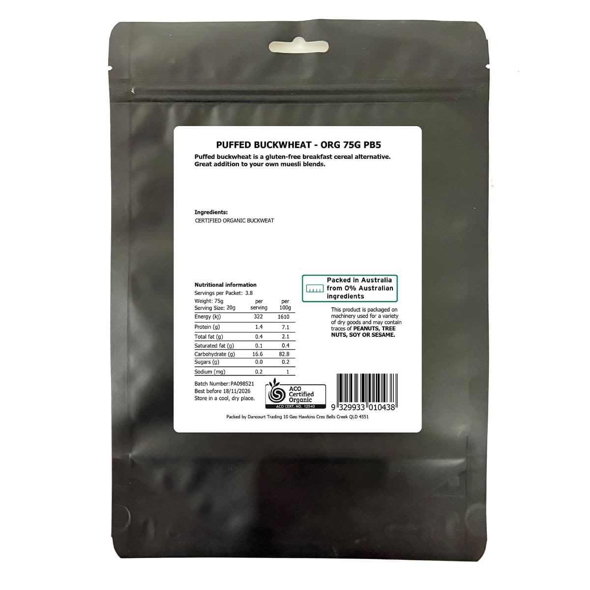 Thumbnail Daily Essentials Organic Puffed Buckwheat 75g