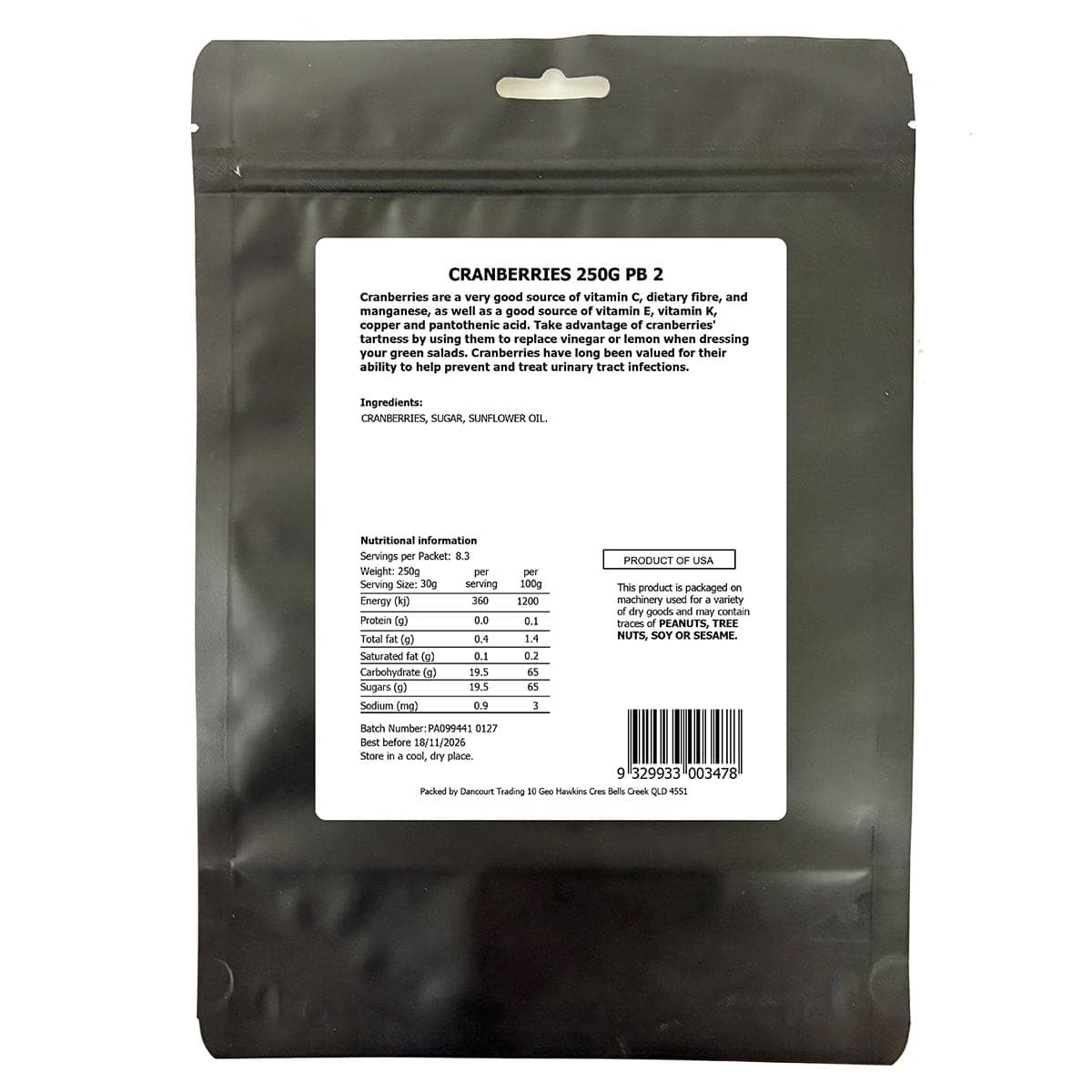 Thumbnail Daily Essentials Cranberries 250g