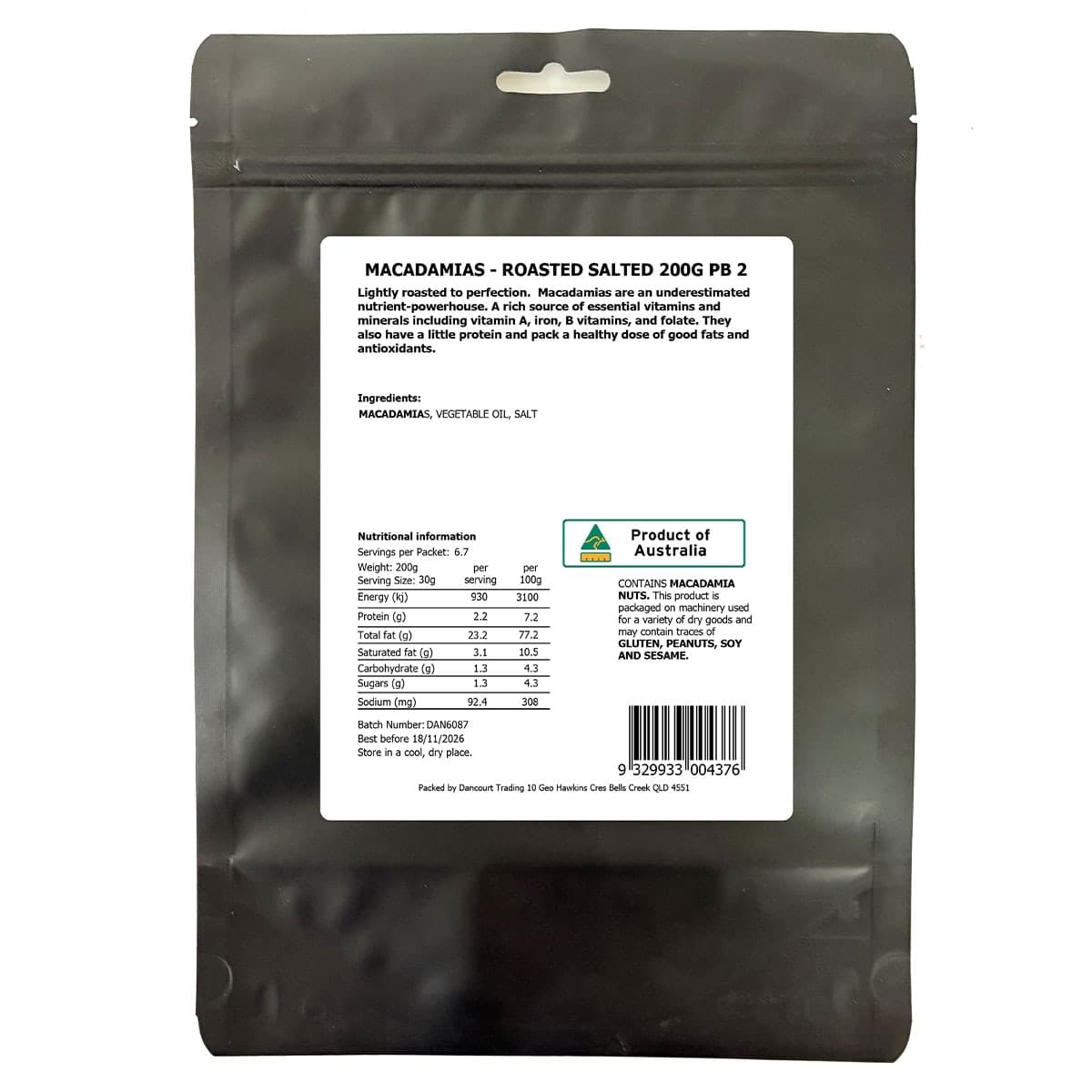 Thumbnail Daily Essentials Salted Macadamias 200g