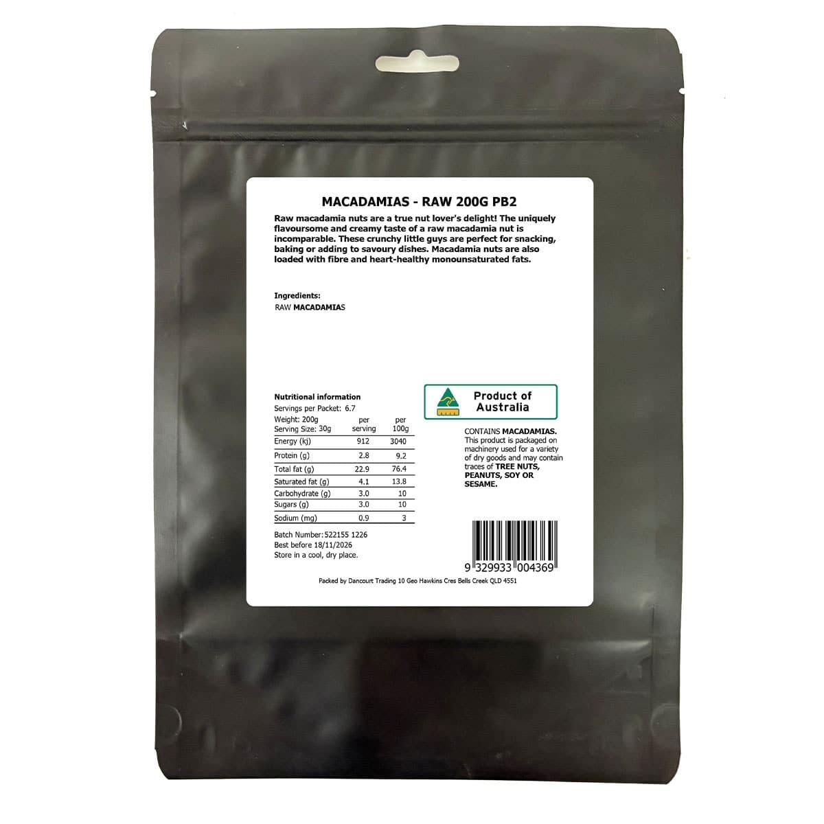 Thumbnail Daily Essentials Raw Macadamias 200g