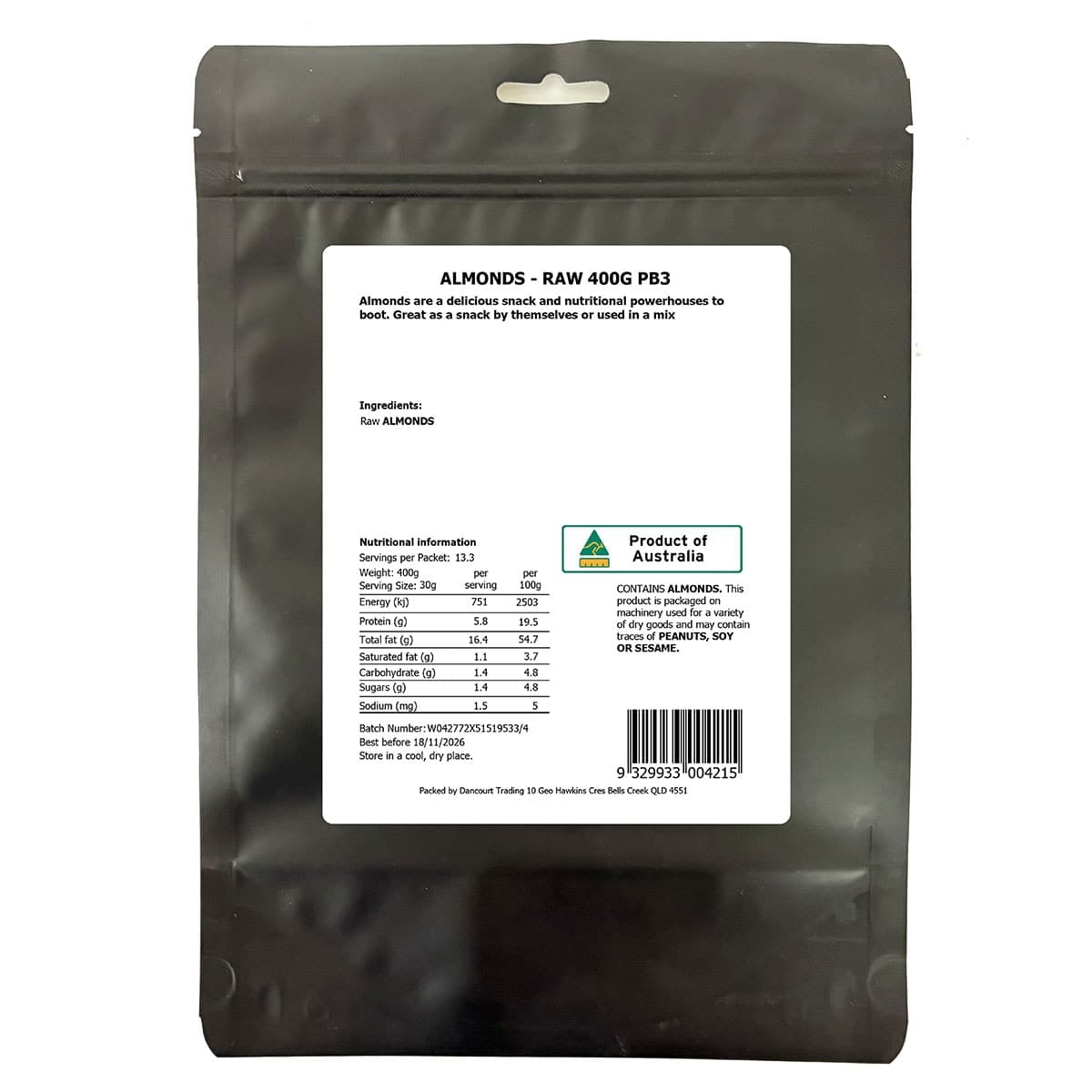 Thumbnail Daily Essentials Raw Almonds 400g
