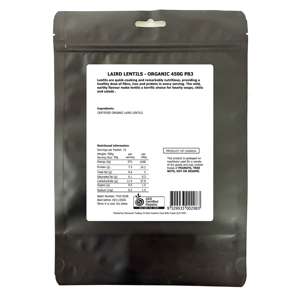 Thumbnail Daily Essentials Organic Laird Lentils 450g