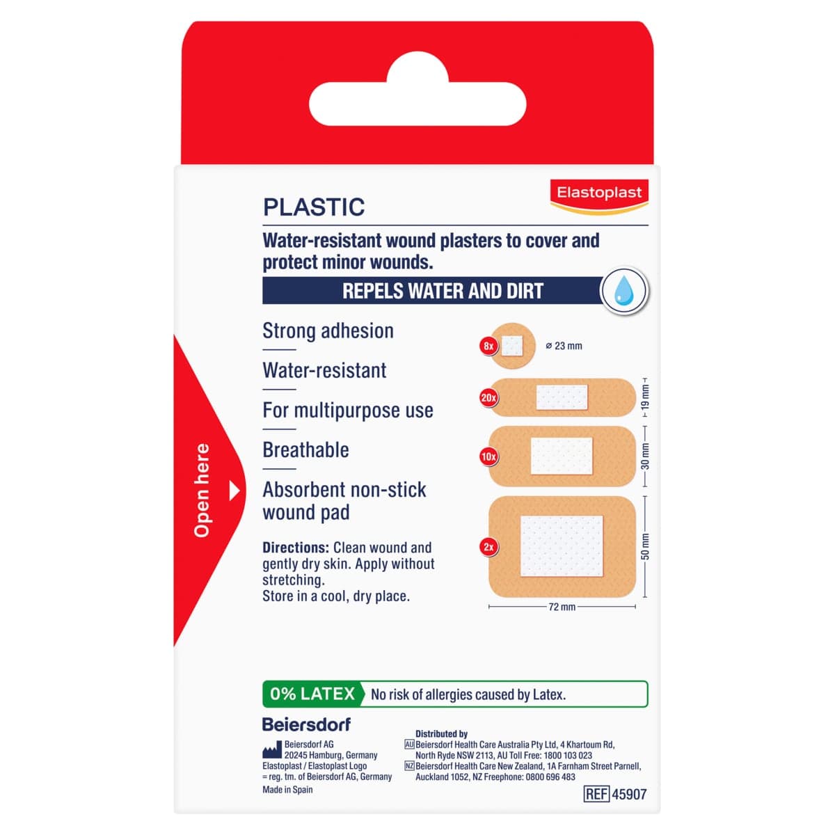 Thumbnail Elastoplast Plastic Plasters Assorted Shapes 40 Pack
