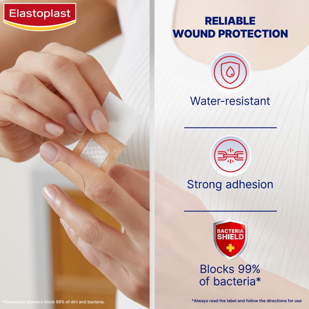 Thumbnail Elastoplast Plastic Plasters Assorted Shapes 40 Pack