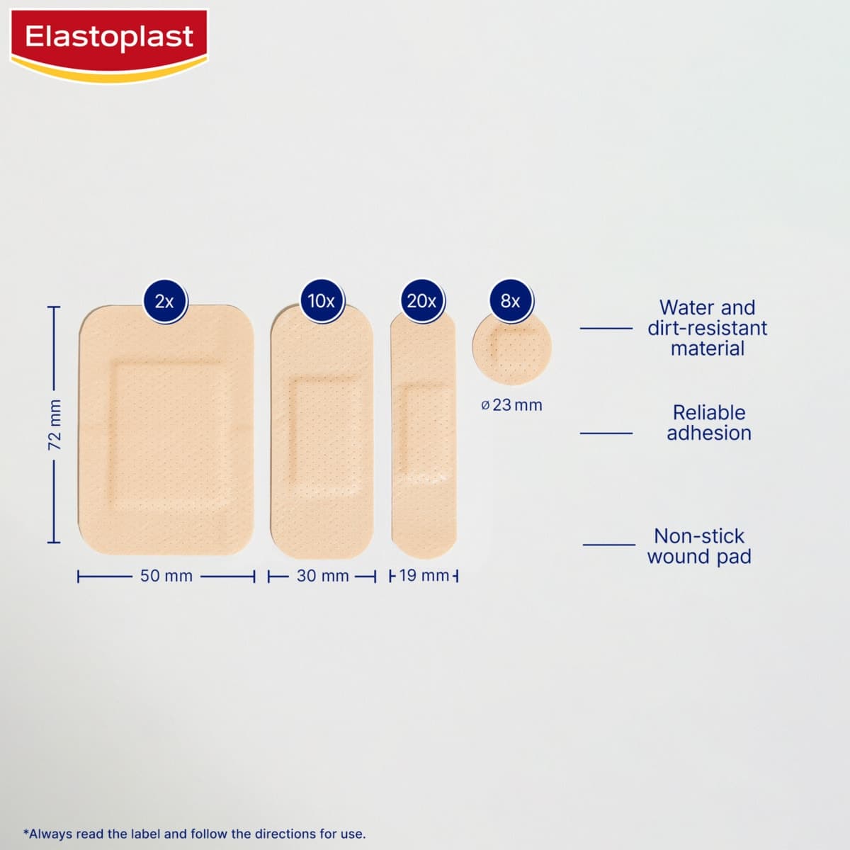 Thumbnail Elastoplast Plastic Plasters Assorted Shapes 40 Pack