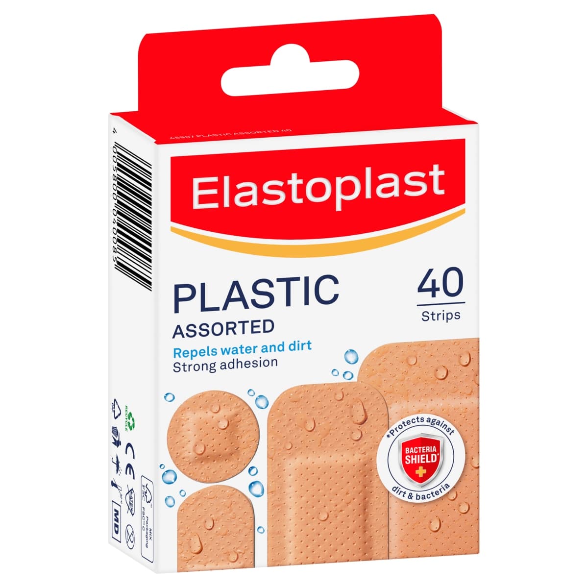 Thumbnail Elastoplast Plastic Plasters Assorted Shapes 40 Pack