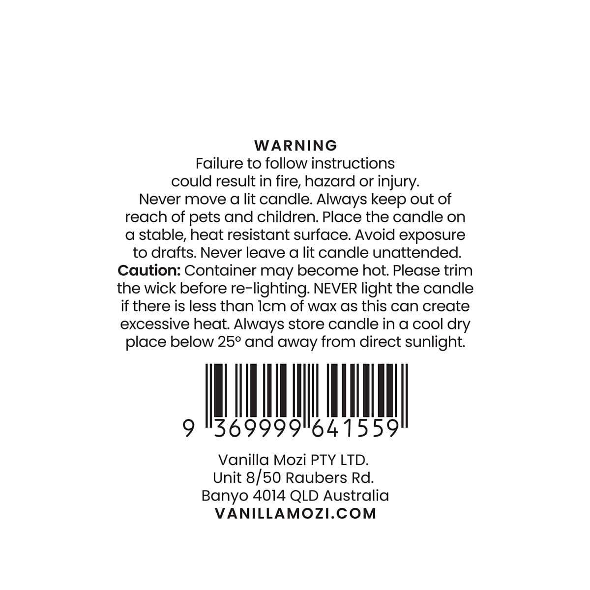 Thumbnail Vanilla Mozi Outdoor Soy Wax Candle 175ml