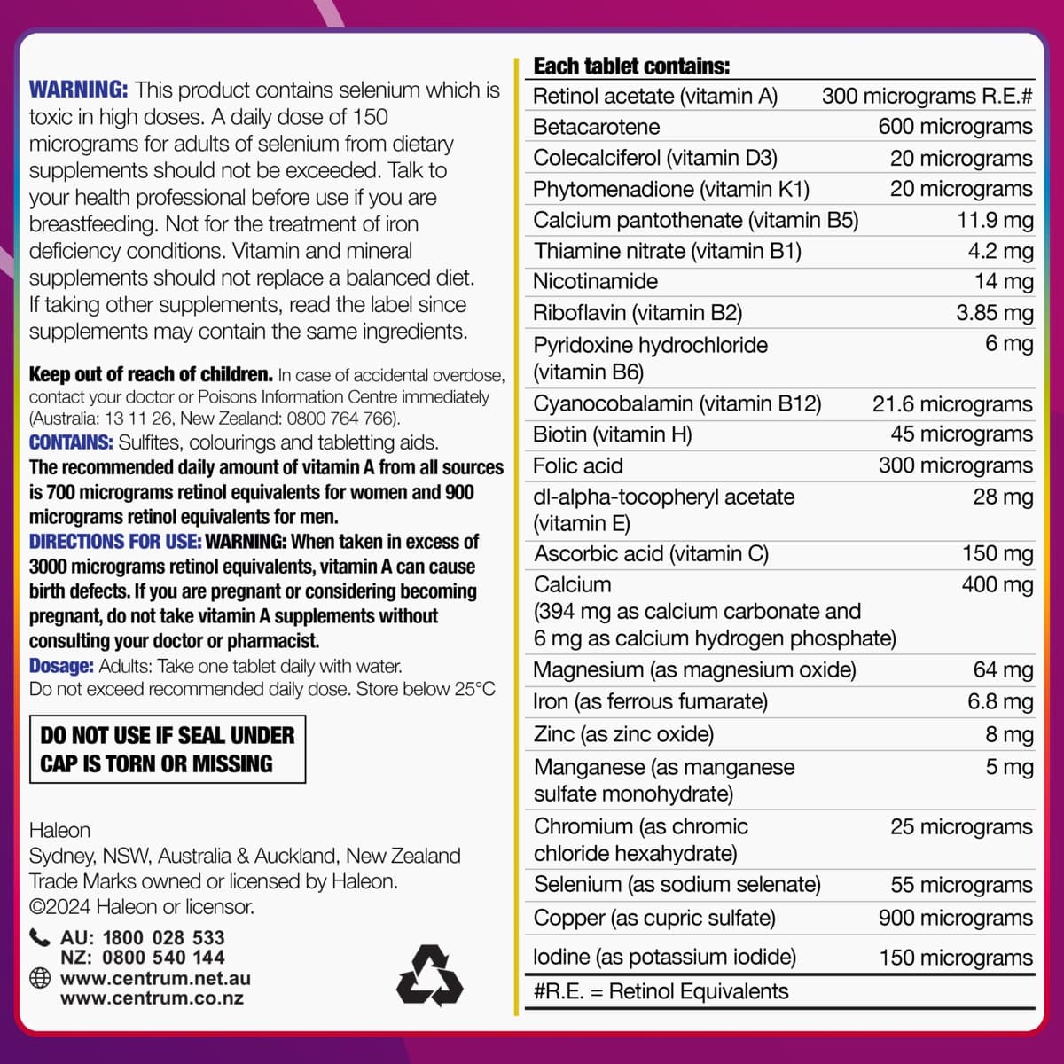 Thumbnail Centrum for Women 60 Tablets