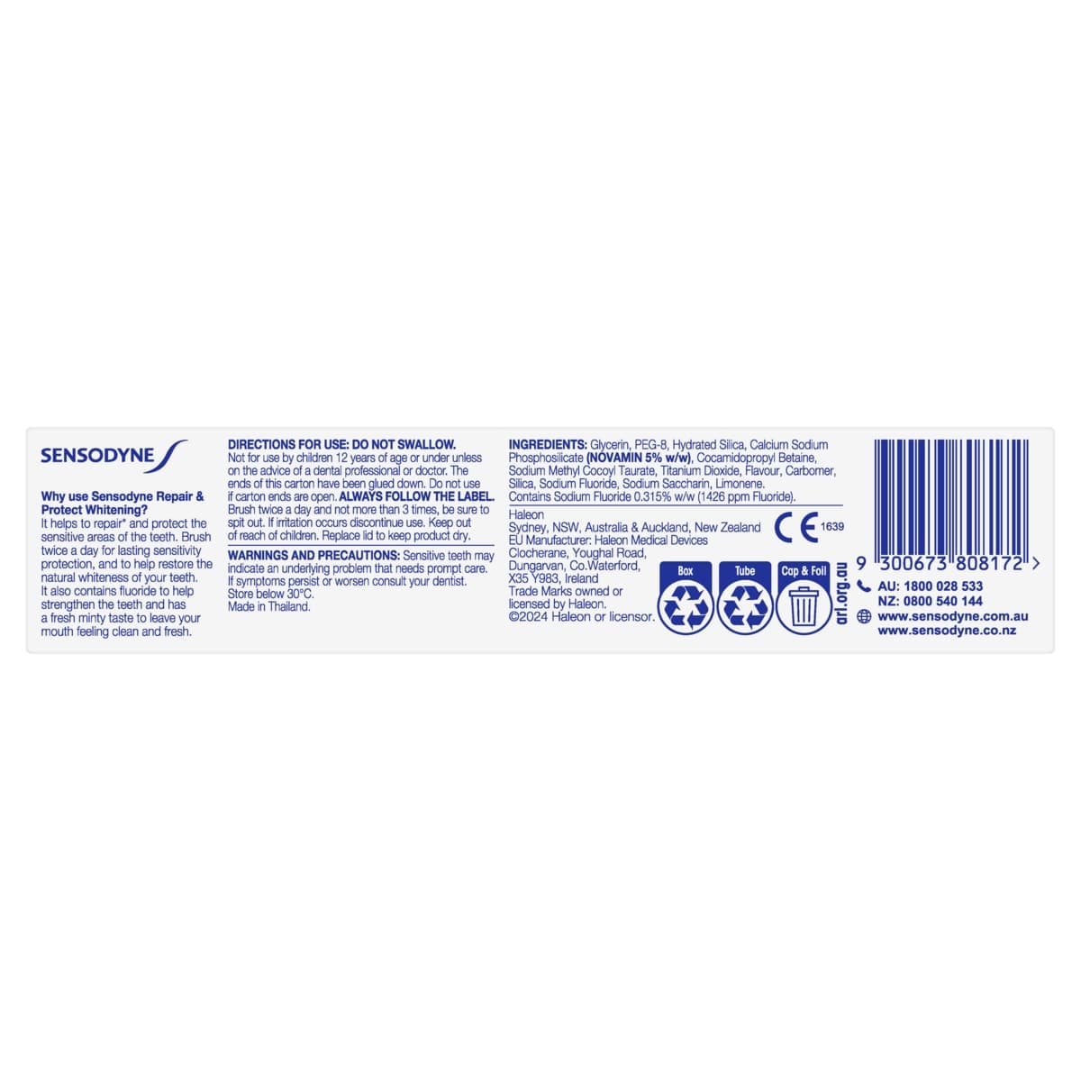 Thumbnail Sensodyne Repair & Protect Whitening Toothpaste 100g