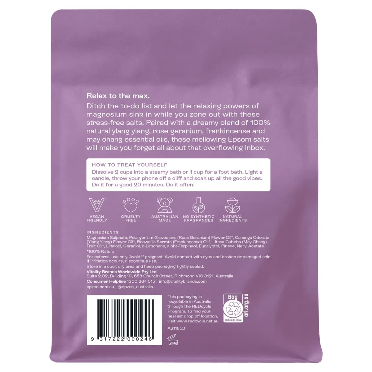 Thumbnail Epzen Relax Magnesium Bath Crystals 900g