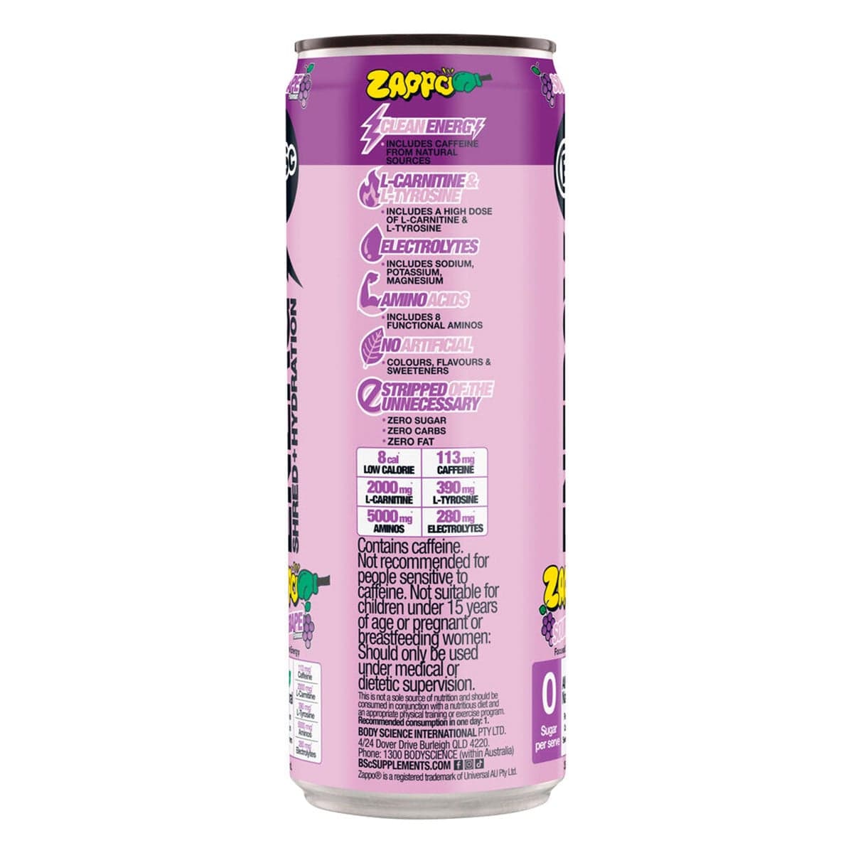 Thumbnail BSc Energy Shred + Hydration Zappo Sour Grape 355ml