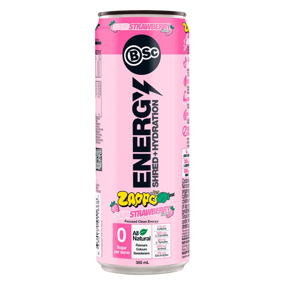 Thumbnail BSc Energy Shred + Hydration Zappo Sour Strawberry 355ml