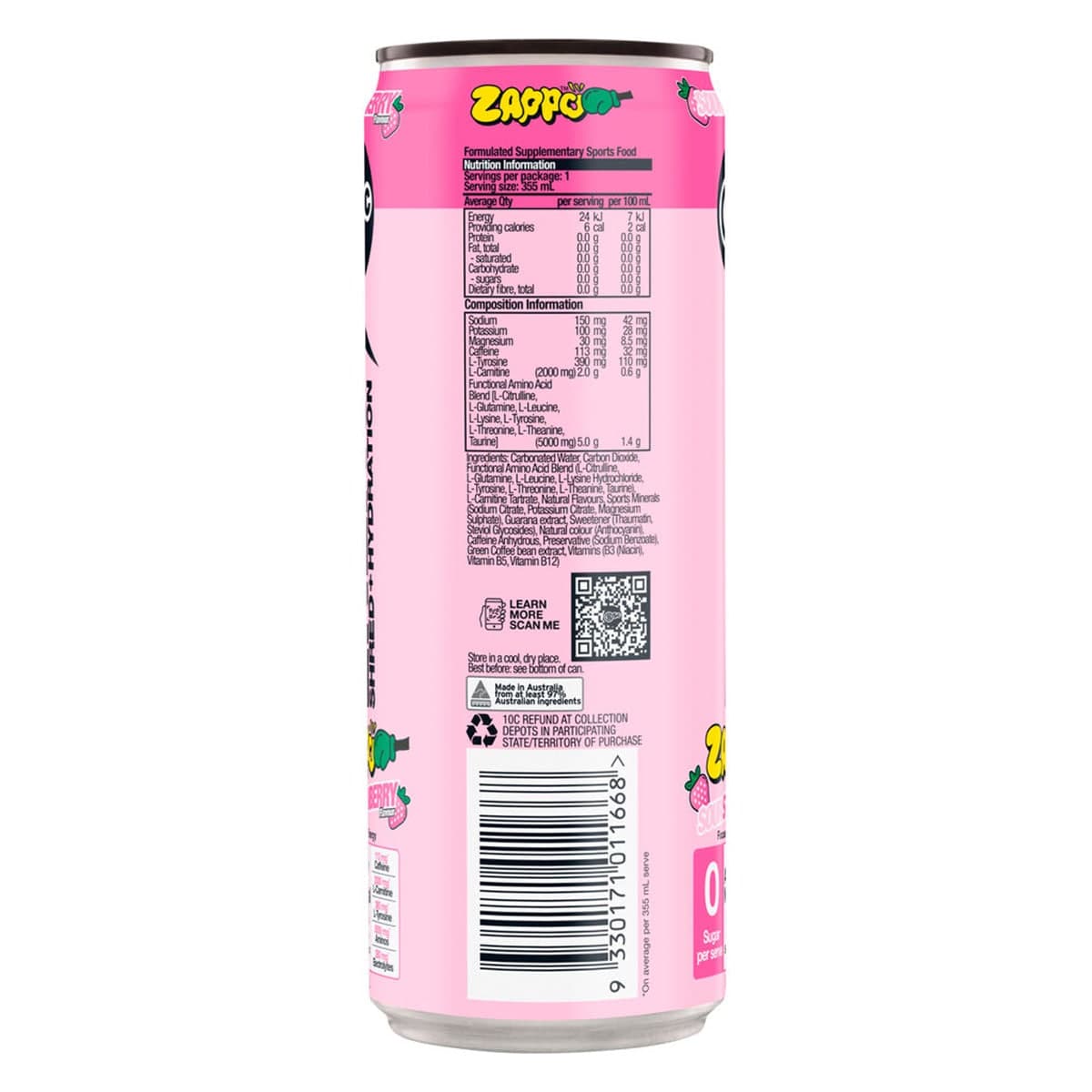 Thumbnail BSc Energy Shred + Hydration Zappo Sour Strawberry 355ml