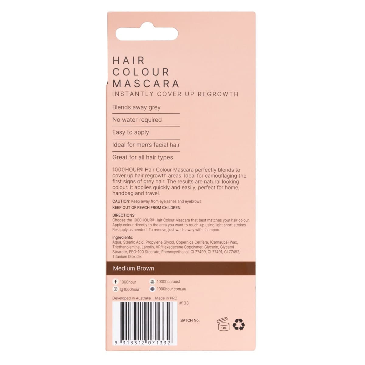 Thumbnail 1000 Hour Hair Colour Mascara Medium Brown 12g